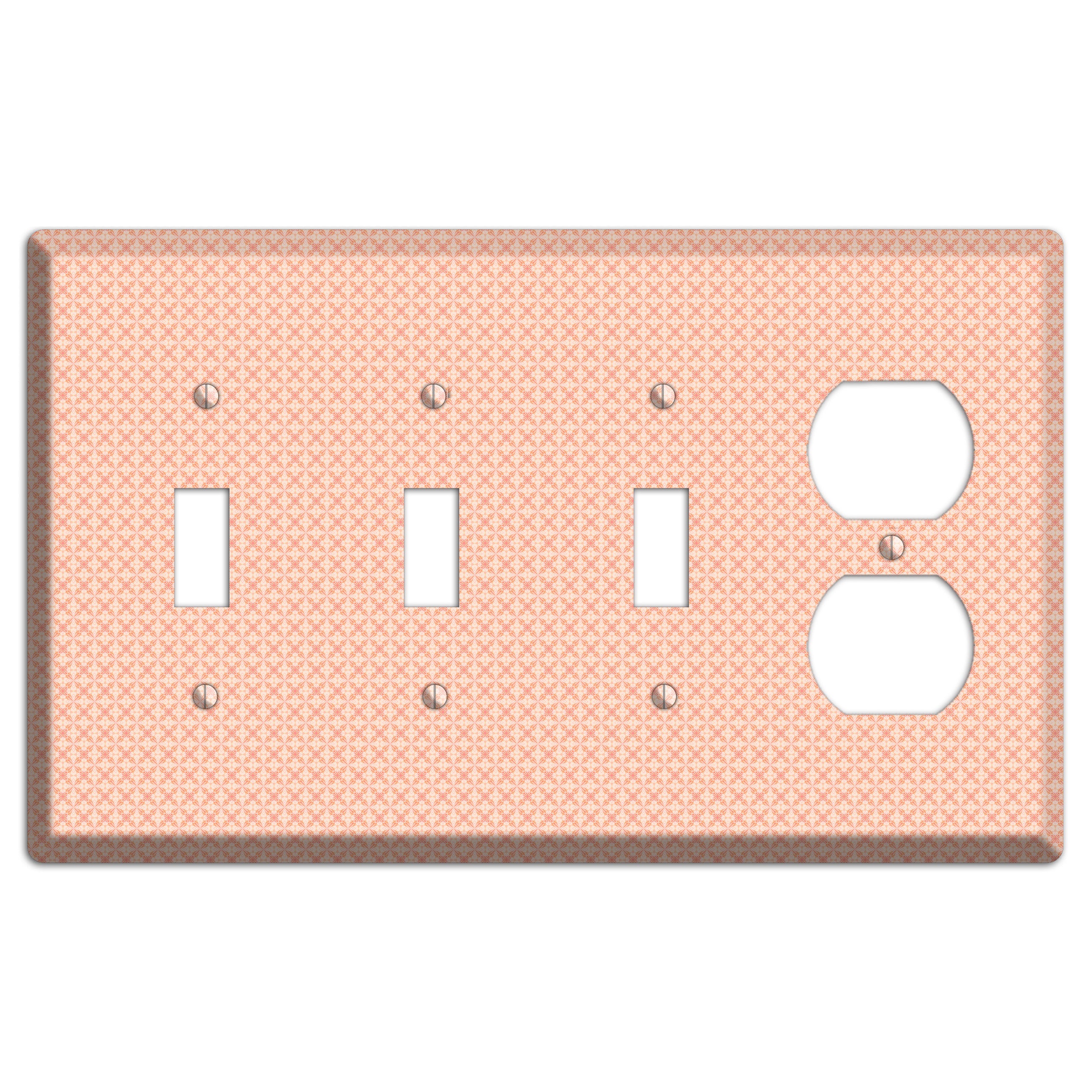 Peach Quatrefoil 3 Toggle / Duplex Wallplate