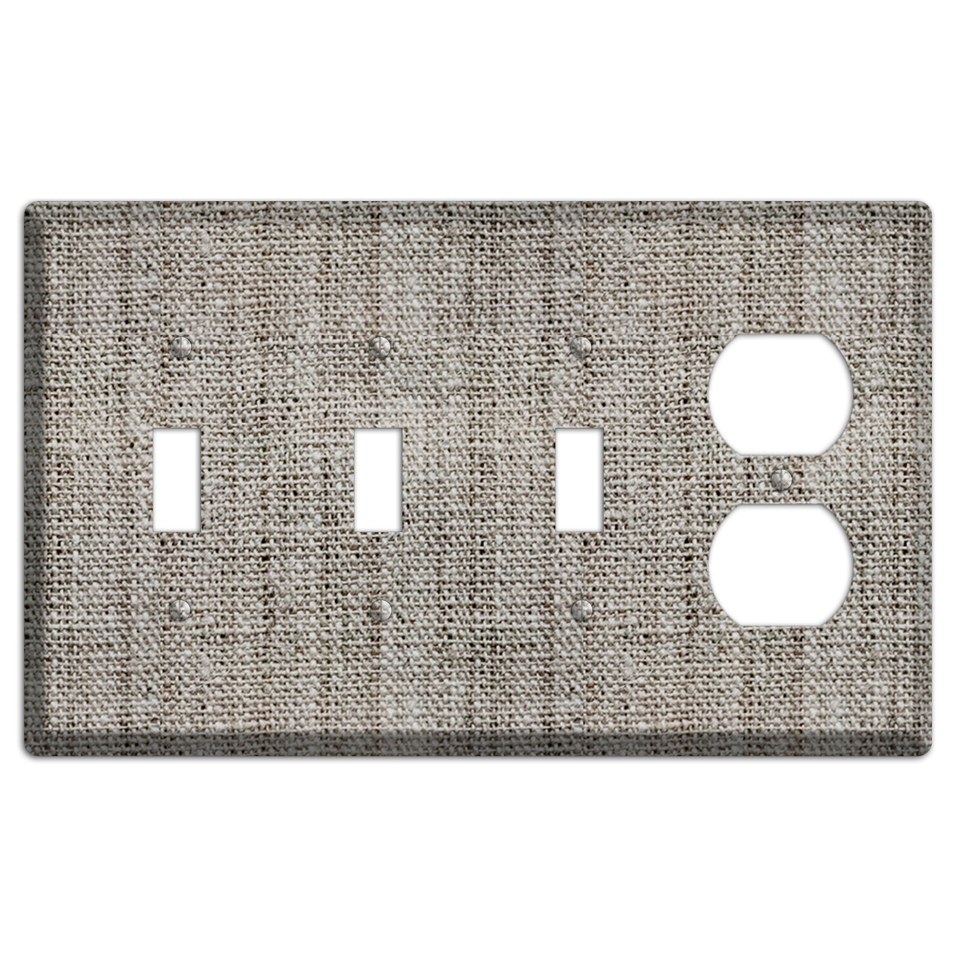 Zorba Burlap 3 Toggle / Duplex Wallplate