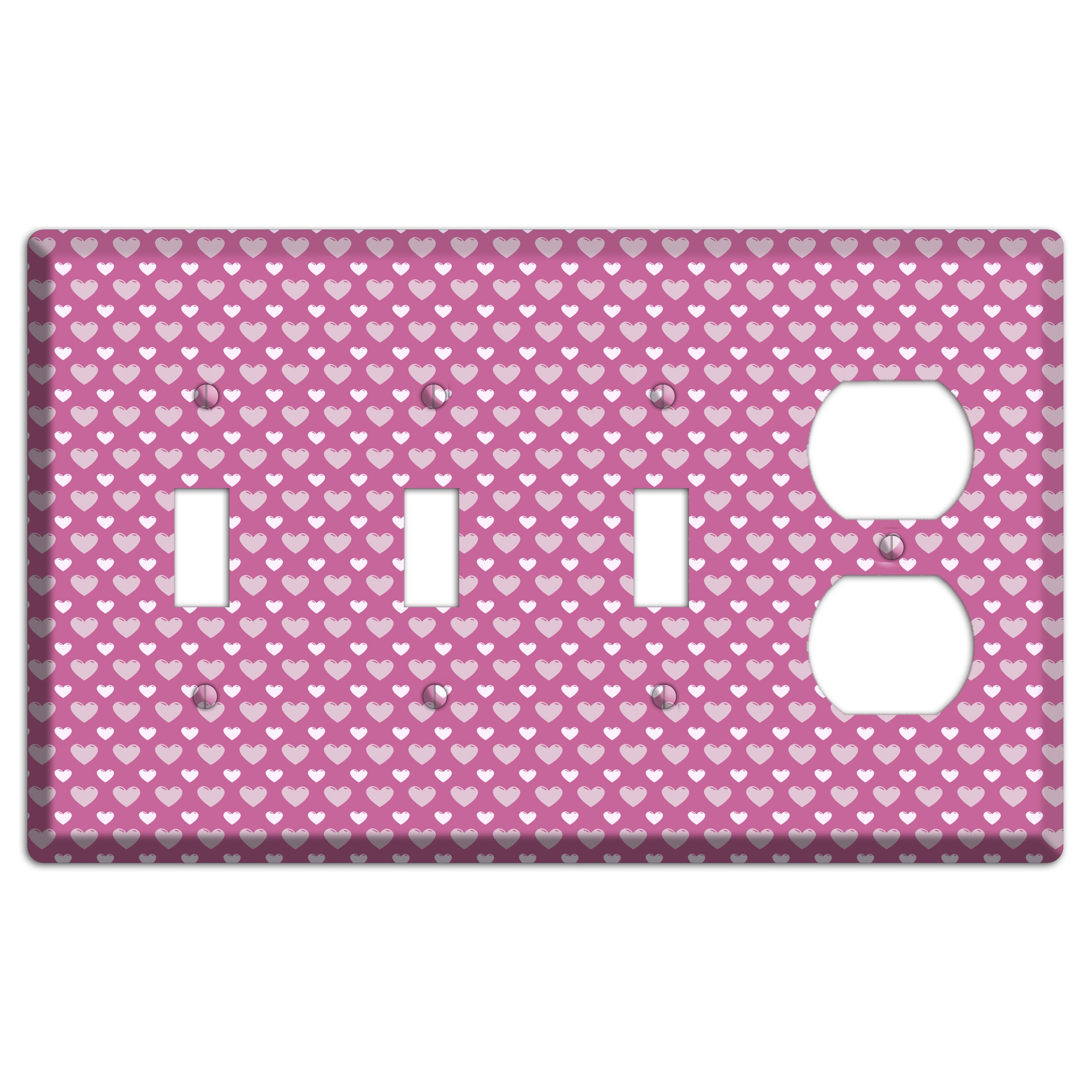 Tiled Small Hearts 3 Toggle / Duplex Wallplate