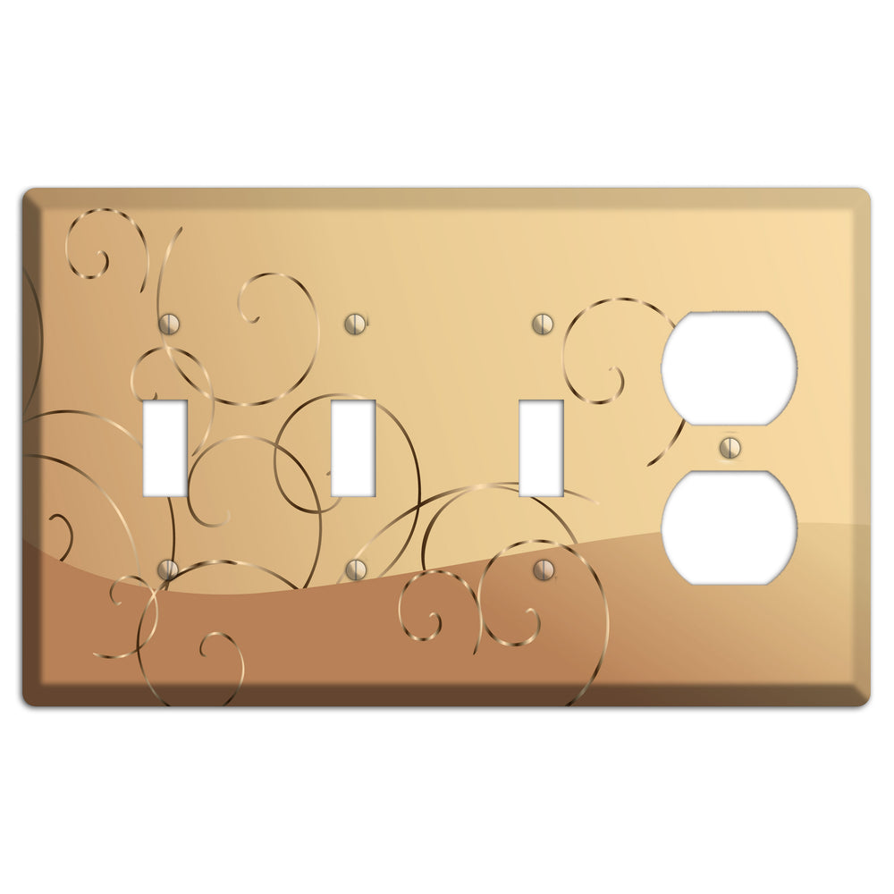 Light Brown and Beige Swirl 3 Toggle / Duplex Wallplate