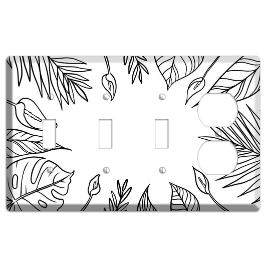Hand-Drawn Leaves 1 3 Toggle / Duplex Wallplate