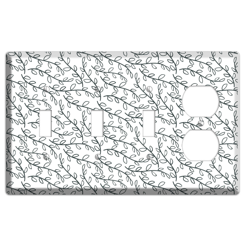Leaves Style O 3 Toggle / Duplex Wallplate