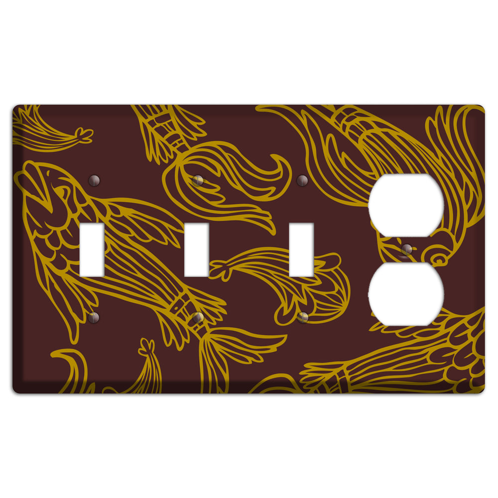 Brown and Beige Koi 3 Toggle / Duplex Wallplate
