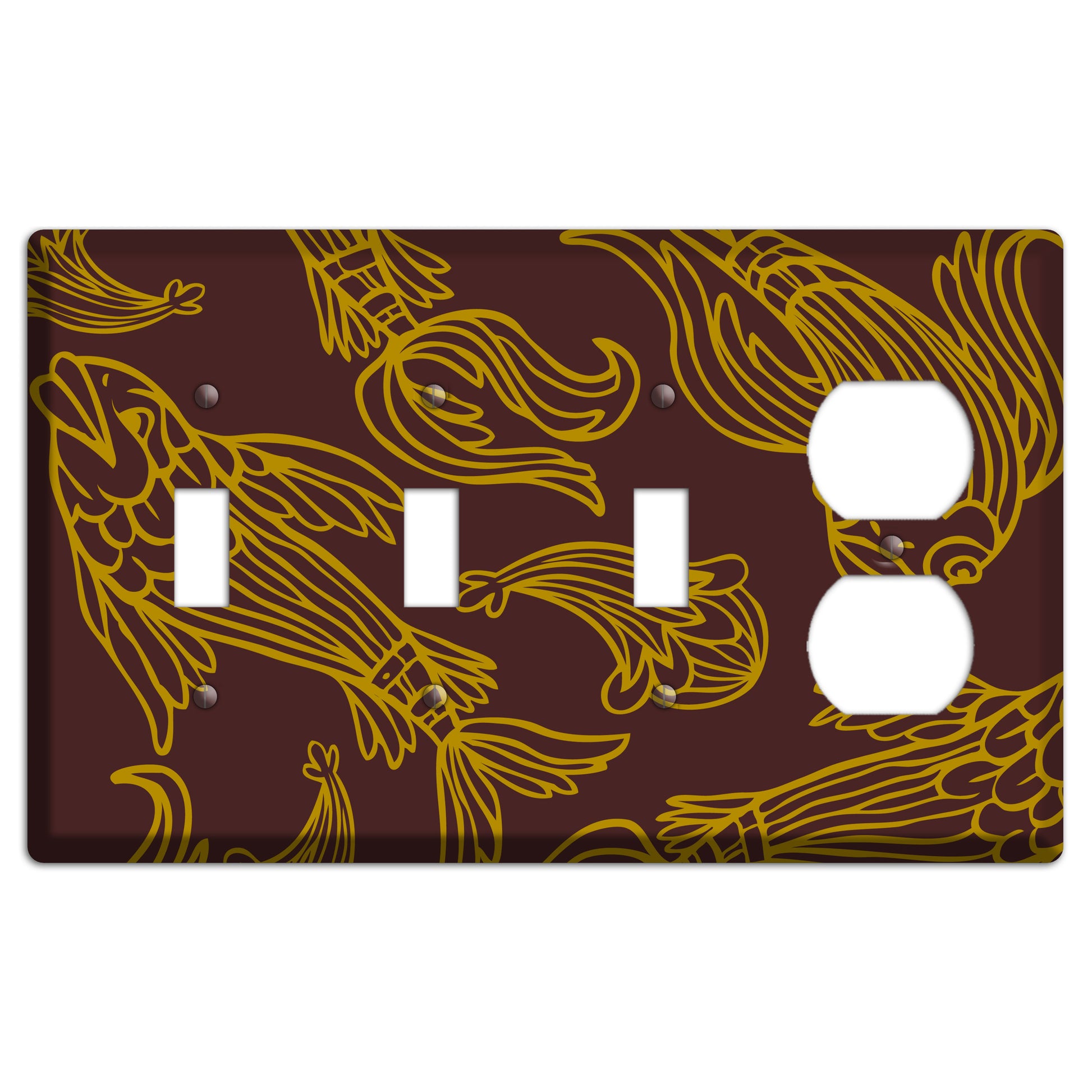 Brown and Beige Koi 3 Toggle / Duplex Wallplate