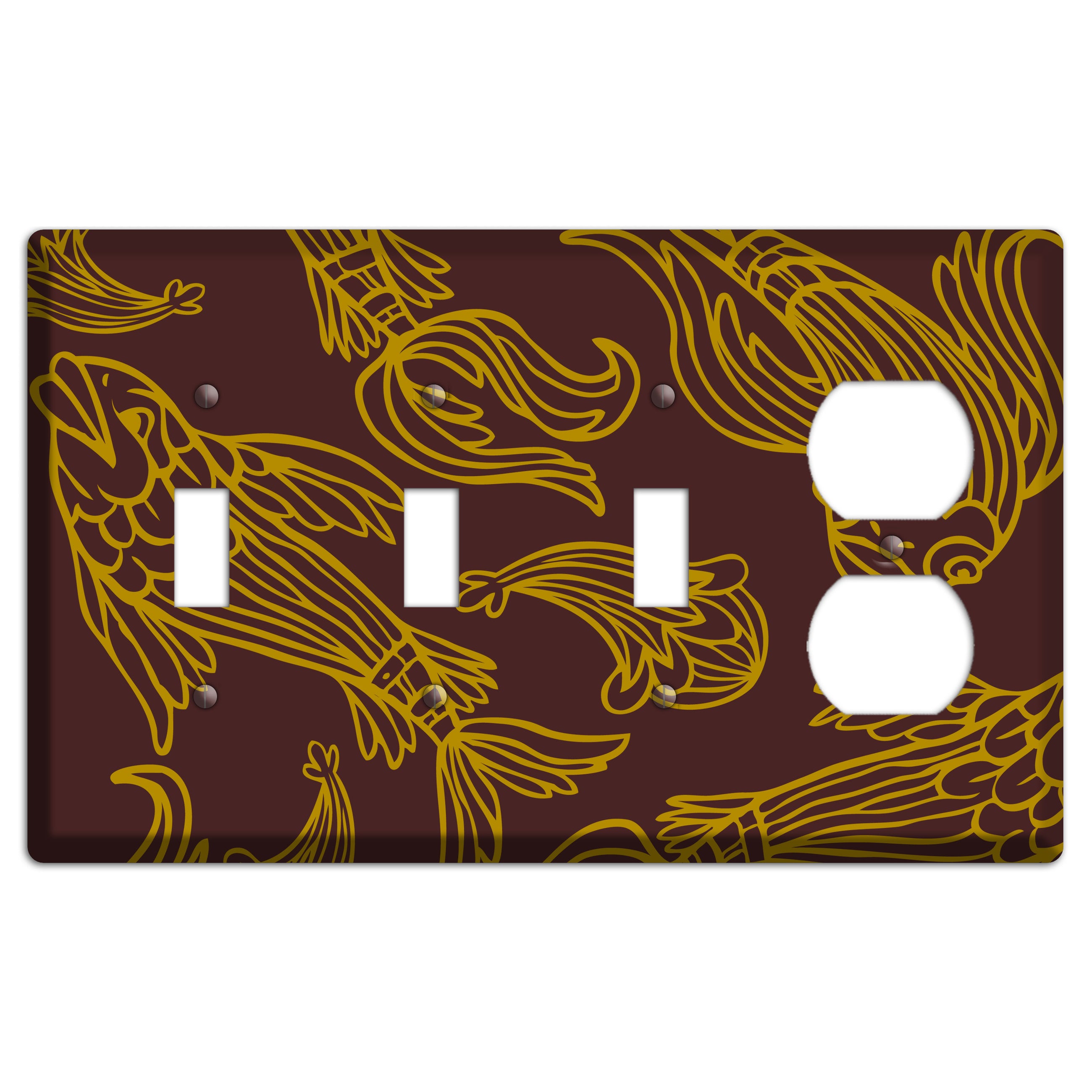 Brown and Beige Koi 3 Toggle / Duplex Wallplate