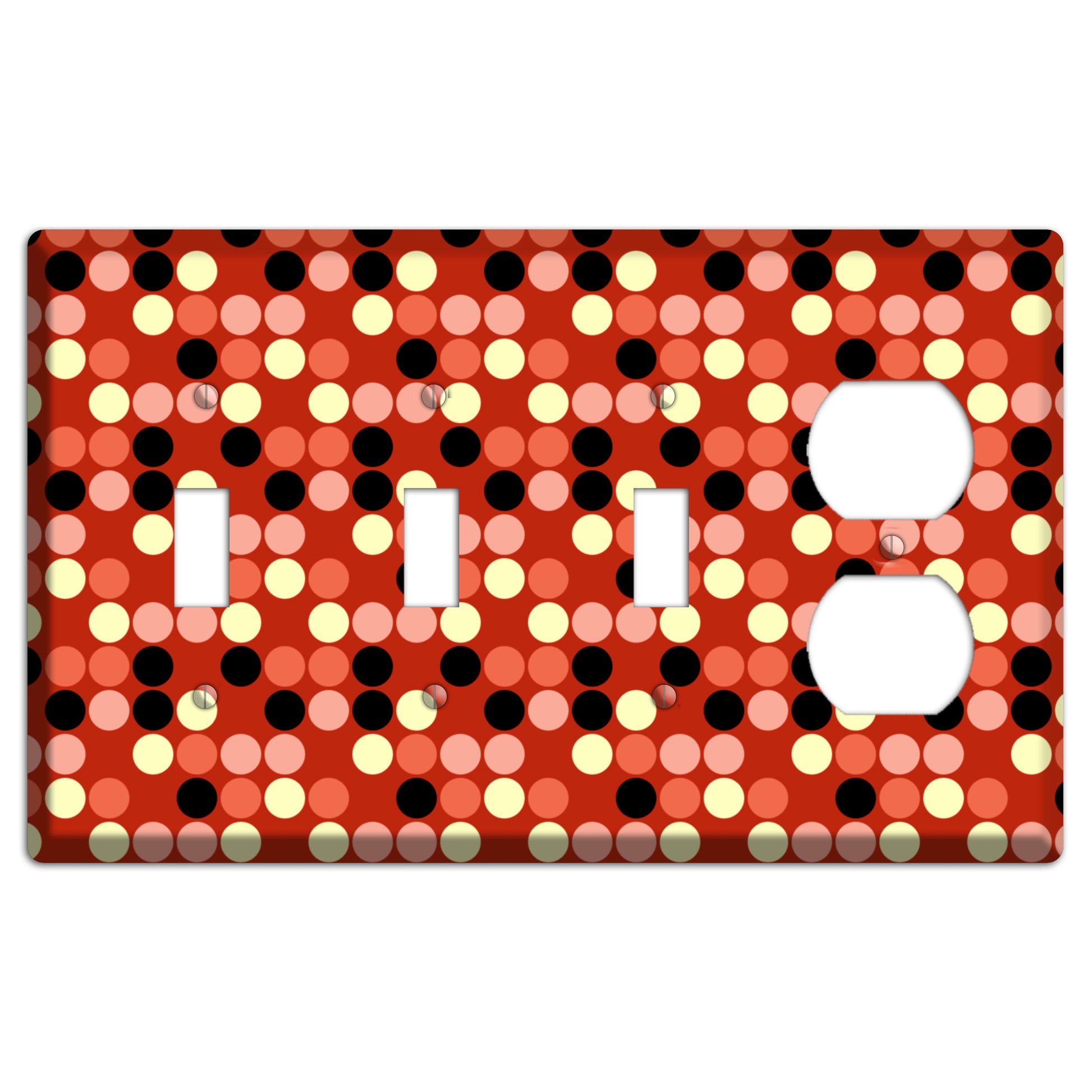 Multi Color Red Dots 3 Toggle / Duplex Wallplate