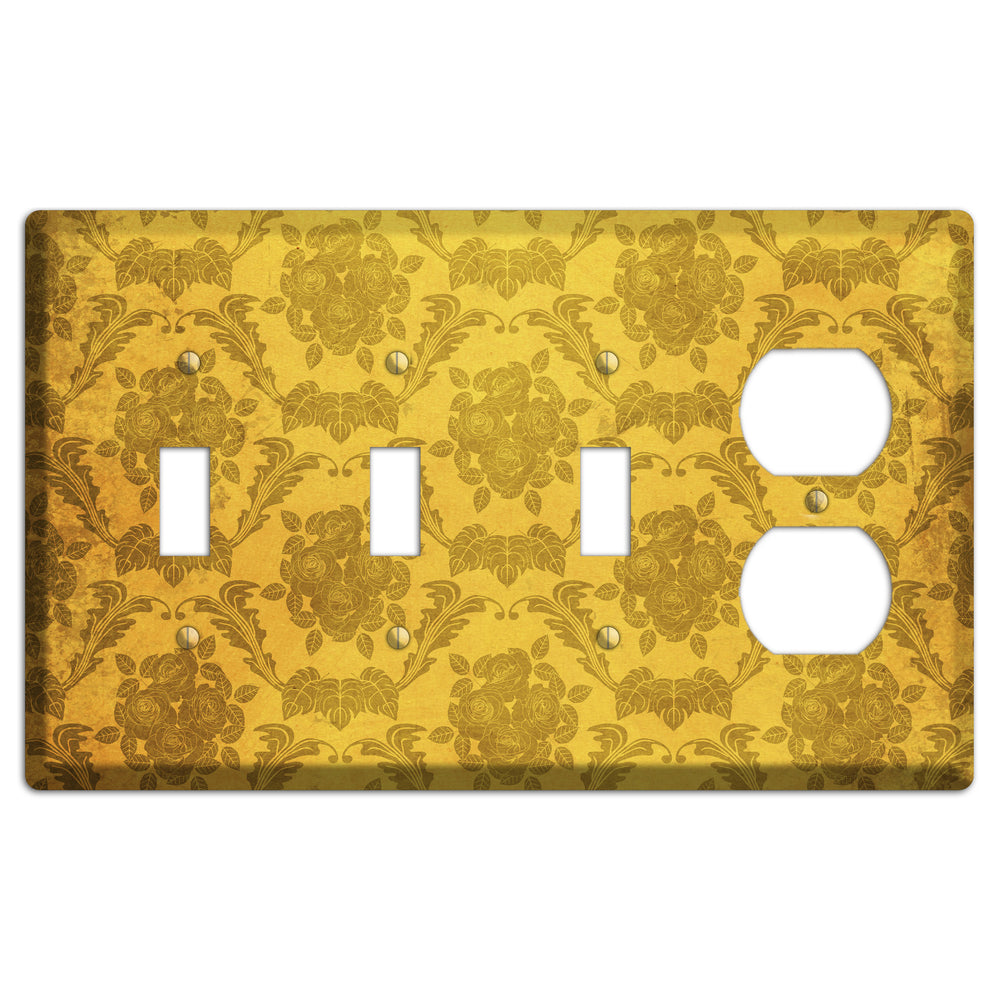 Tusock Vintage Rose Damask 3 Toggle / Duplex Wallplate