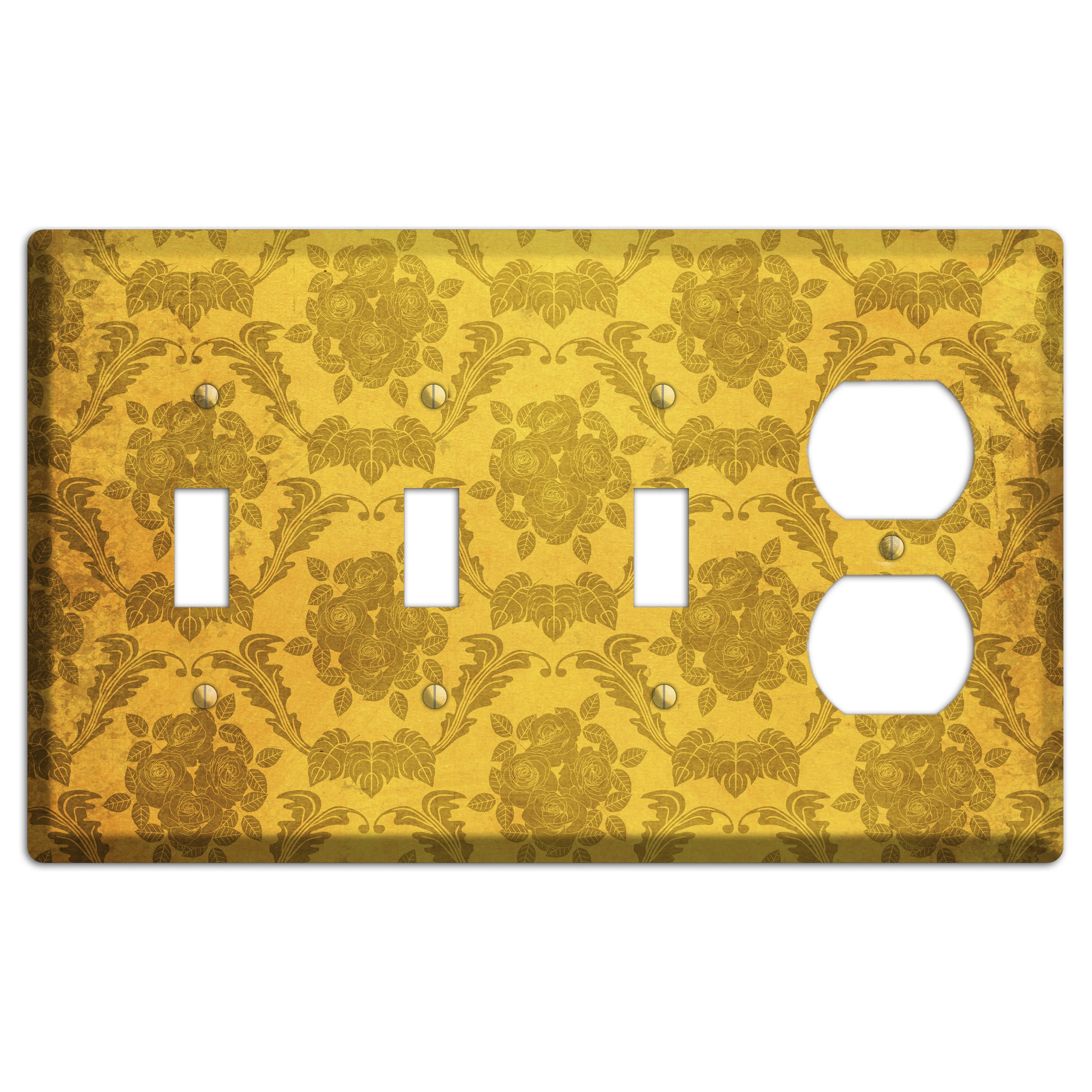 Tusock Vintage Rose Damask 3 Toggle / Duplex Wallplate