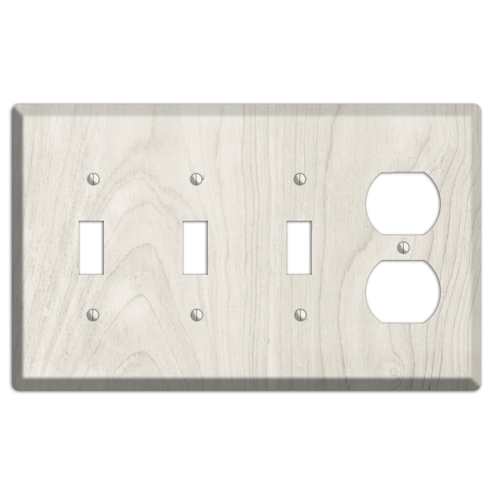 Pearl Bush Antique 3 Toggle / Duplex Wallplate