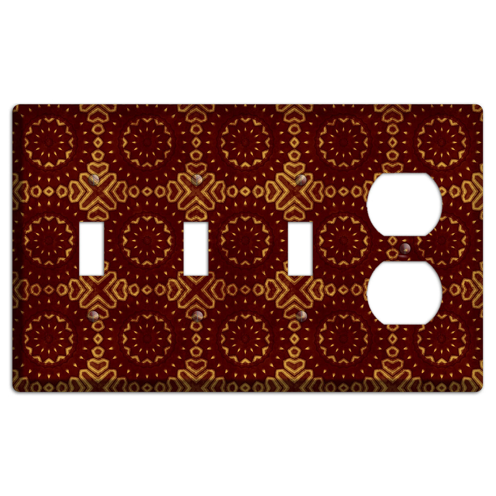 Maroon Grunge Suzani 3 3 Toggle / Duplex Wallplate