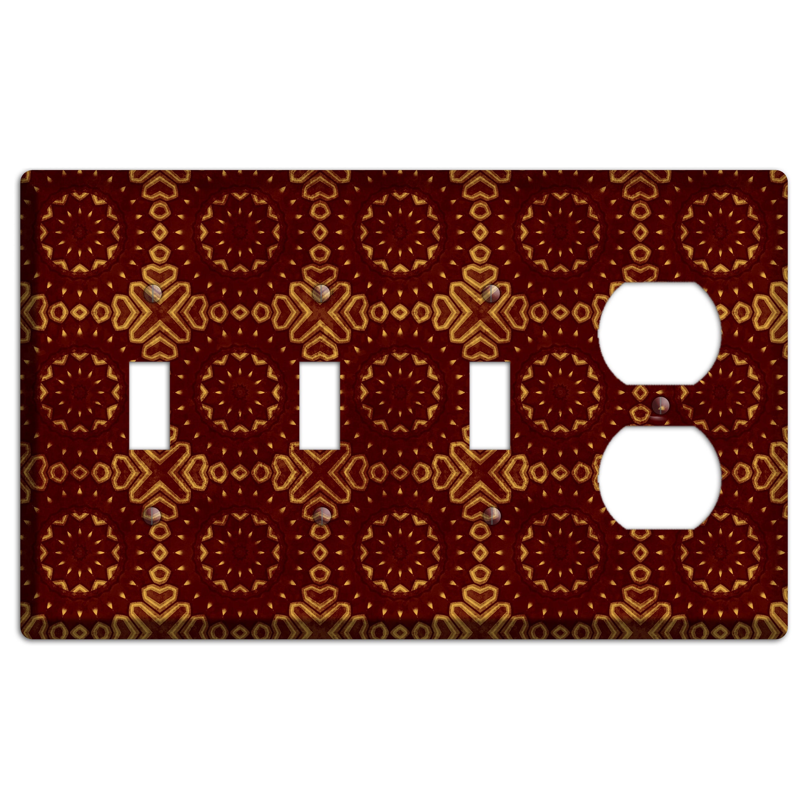 Maroon Grunge Suzani 3 3 Toggle / Duplex Wallplate
