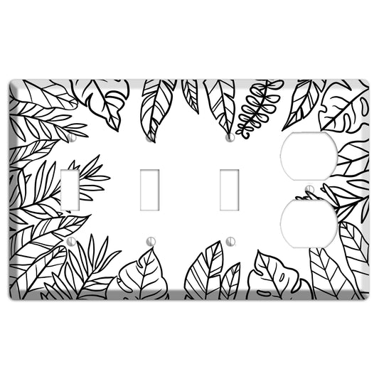 Hand-Drawn Leaves 5 3 Toggle / Duplex Wallplate