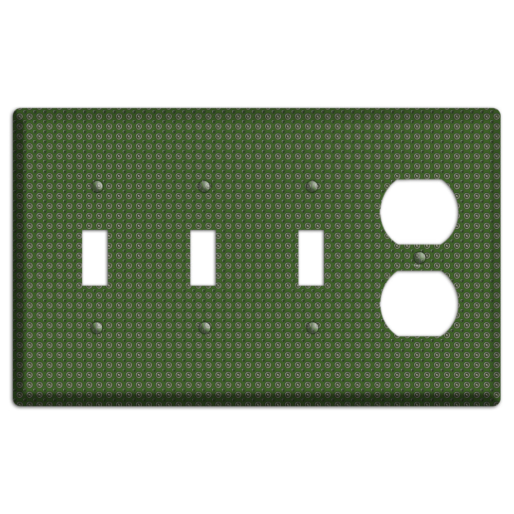 Green Concentric Dots 3 Toggle / Duplex Wallplate