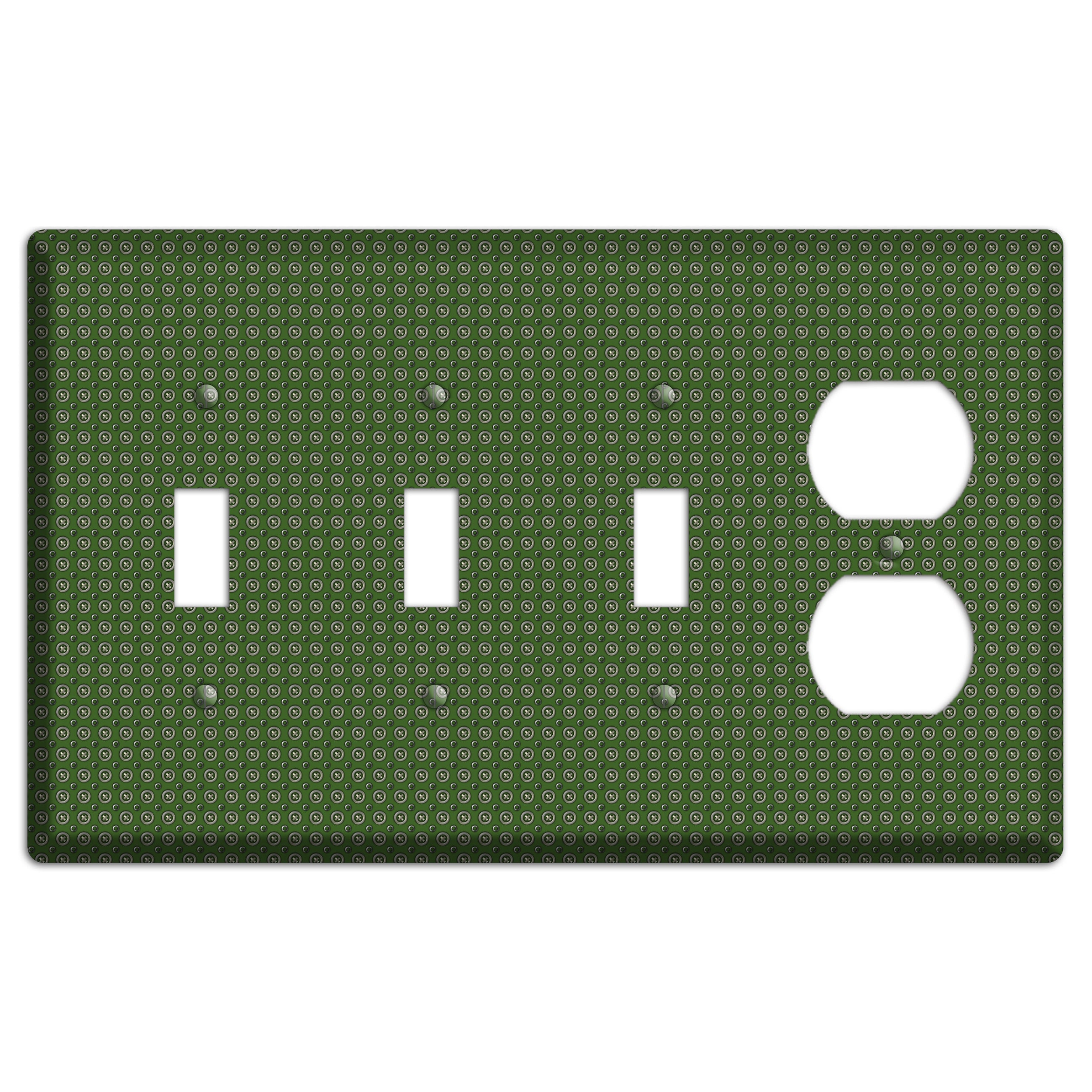 Green Concentric Dots 3 Toggle / Duplex Wallplate