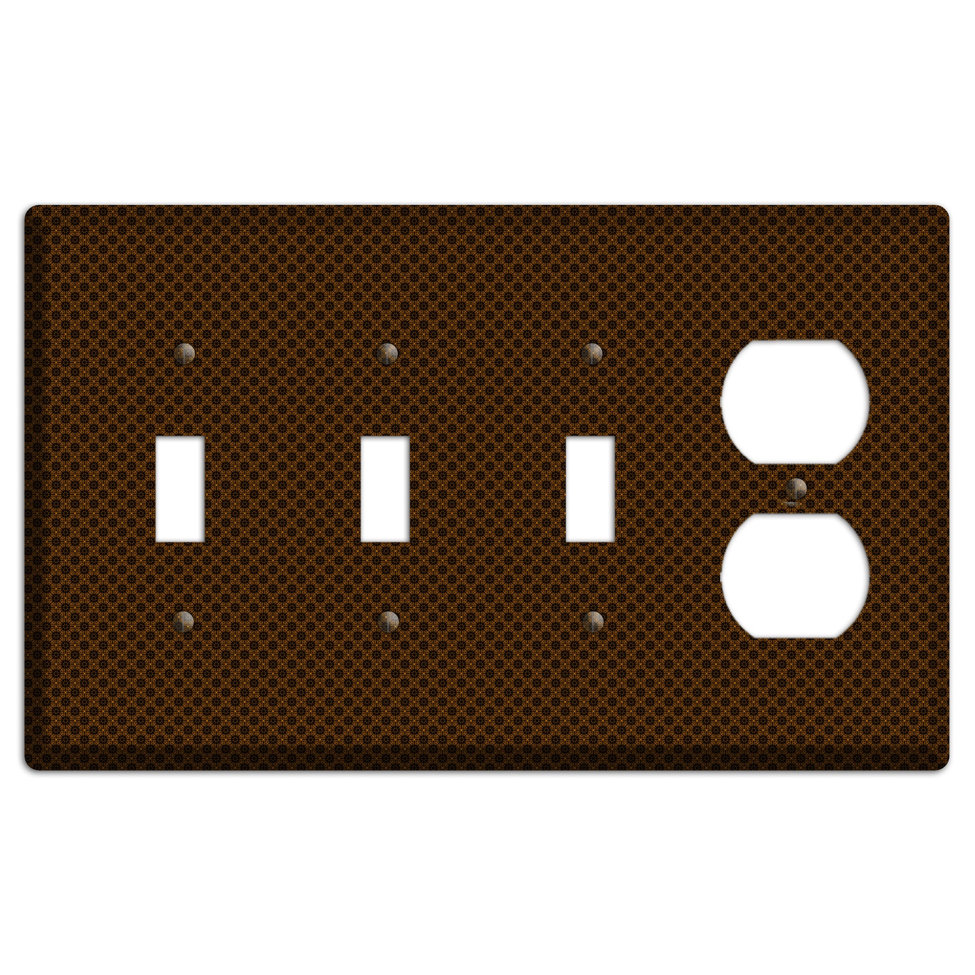 Brown Geometric 3 Toggle / Duplex Wallplate