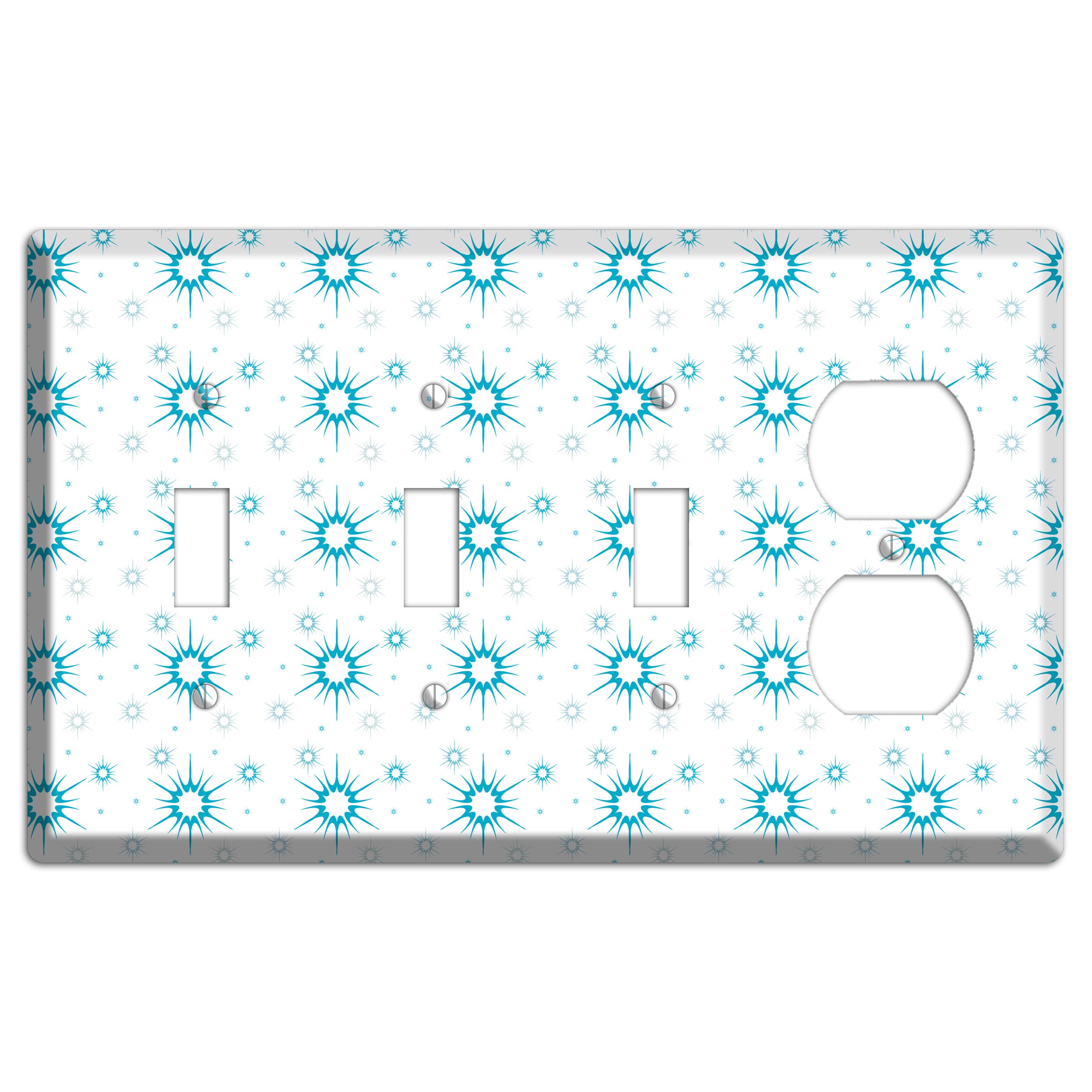 Blue Retro Burst 3 Toggle / Duplex Wallplate