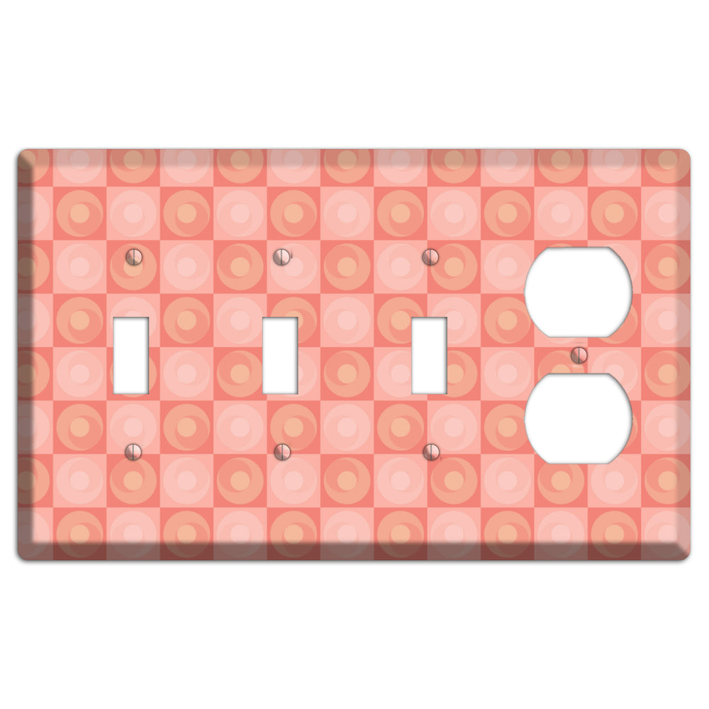 Pink Tiled Circles 3 Toggle / Duplex Wallplate