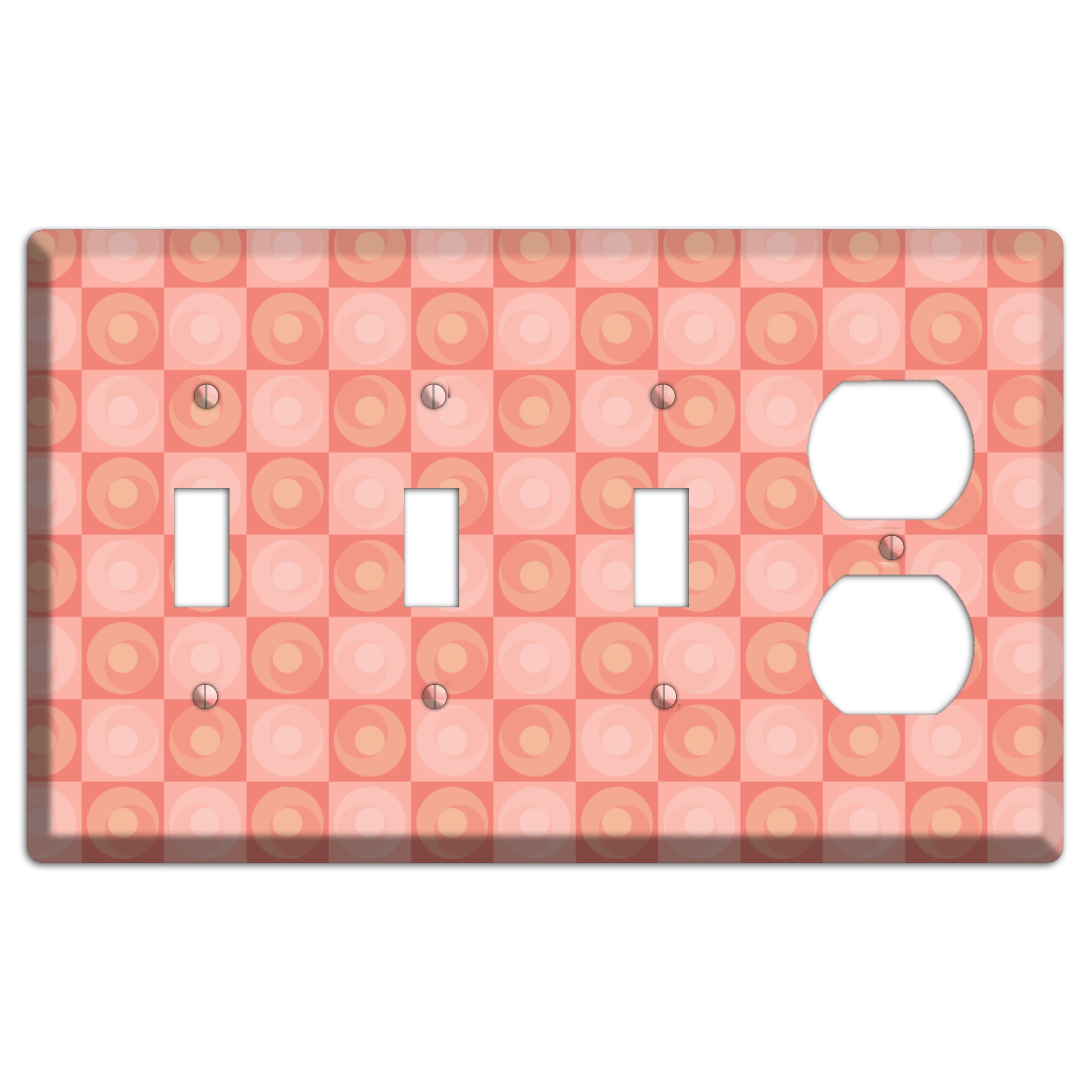 Pink Tiled Circles 3 Toggle / Duplex Wallplate