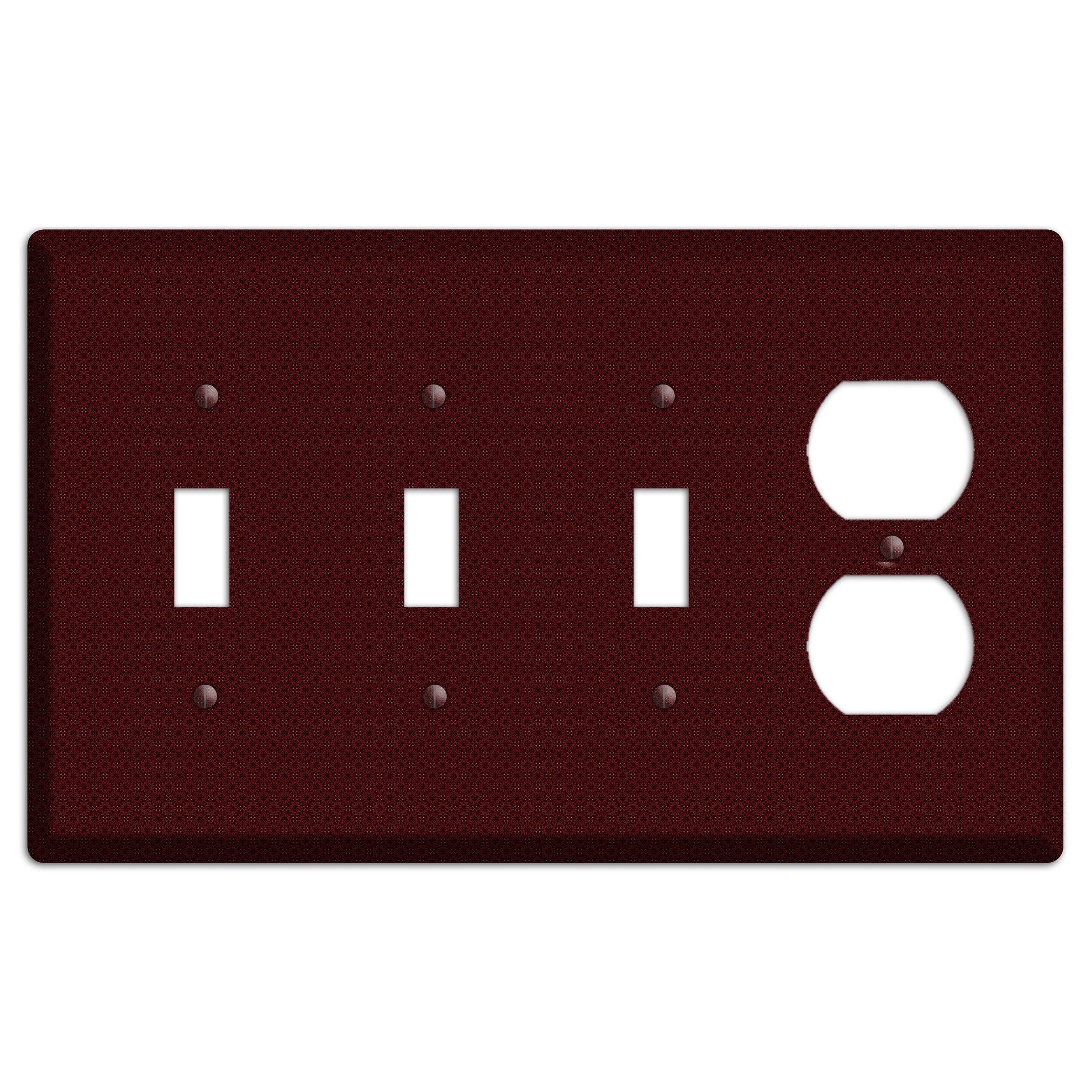 Maroon Tiny Checkered Foulard 3 Toggle / Duplex Wallplate