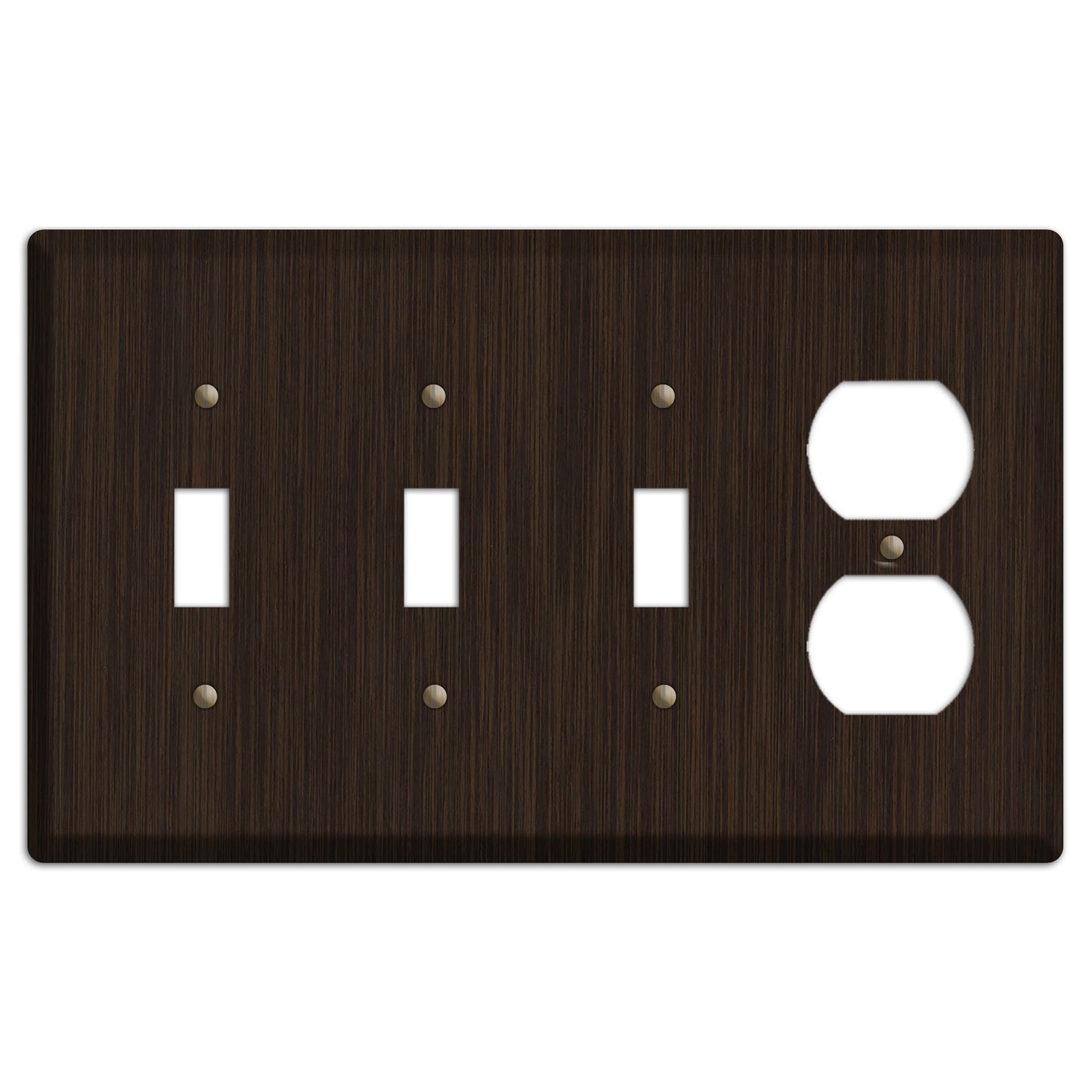 Wenge Wood 3 Toggle / Duplex Outlet Cover Plate