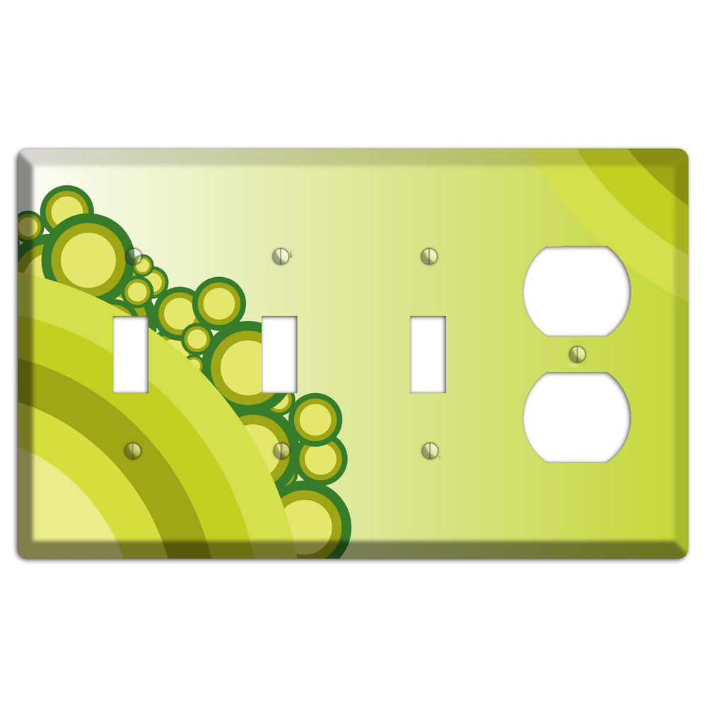 Green Rainbow Dots 3 Toggle / Duplex Wallplate