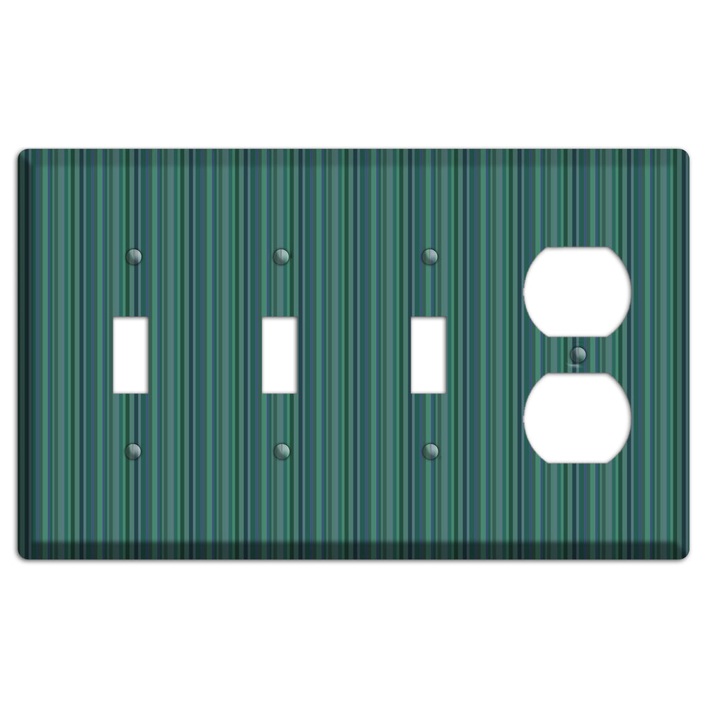 Multi Jade Vertical Stripes 3 Toggle / Duplex Wallplate