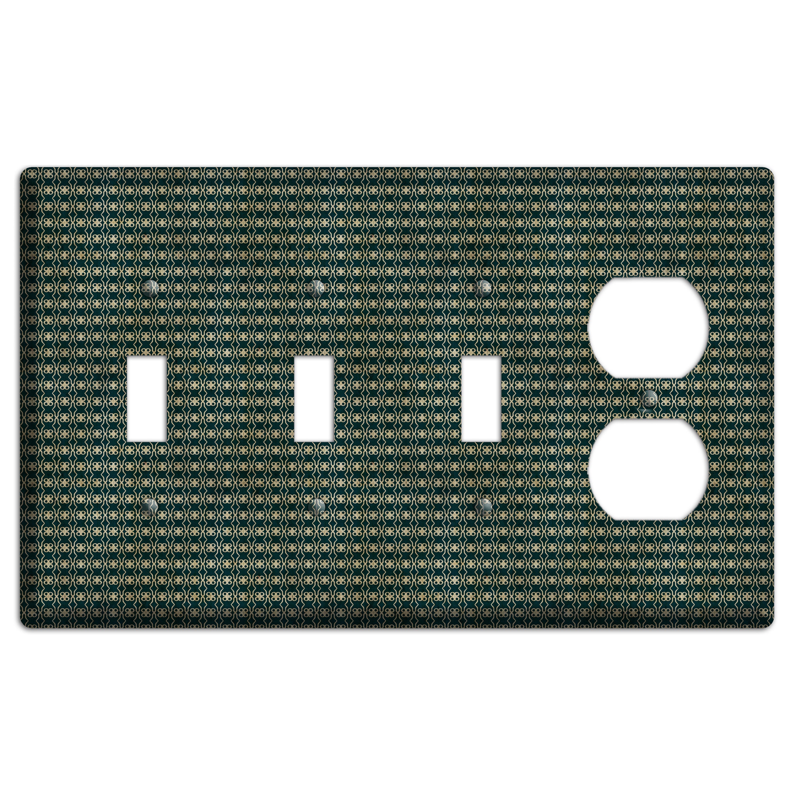 Dark Green Grunge Tiny Tiled Tapestry 2 3 Toggle / Duplex Wallplate