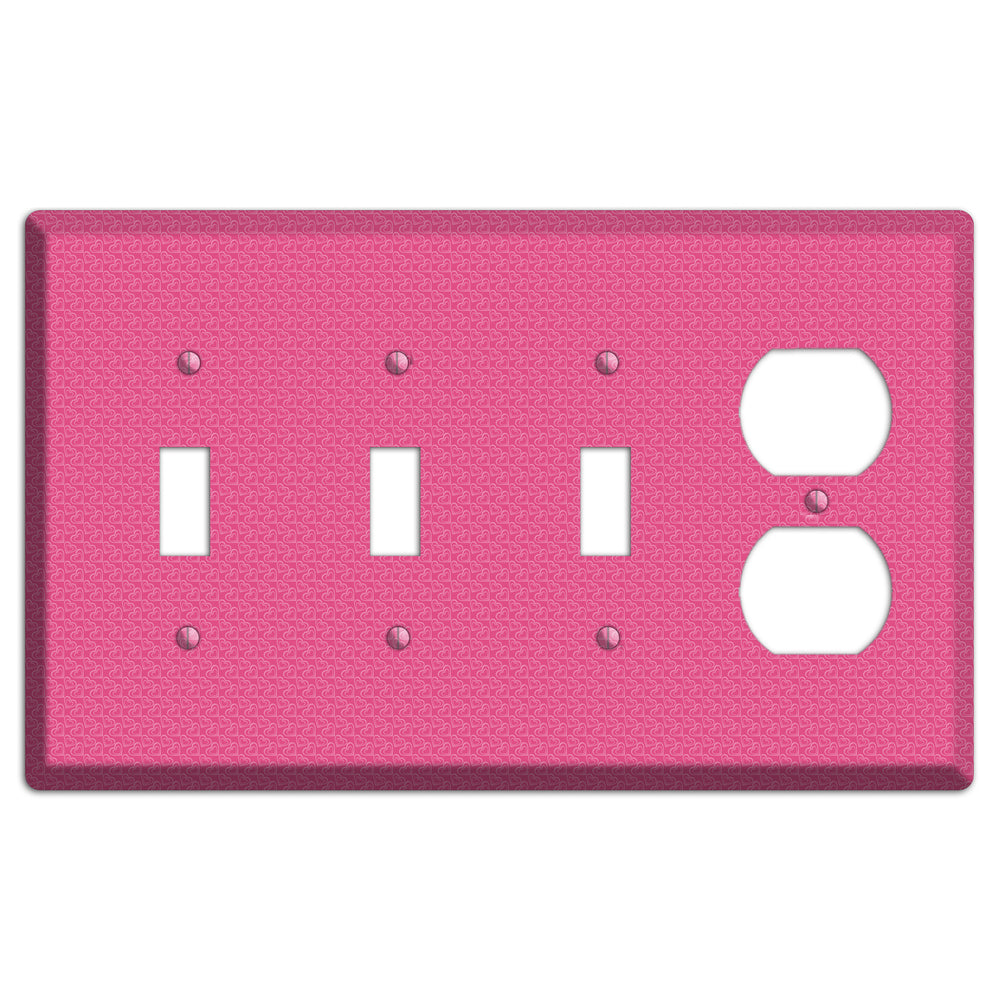 Tiny Pink Hearts 3 Toggle / Duplex Wallplate