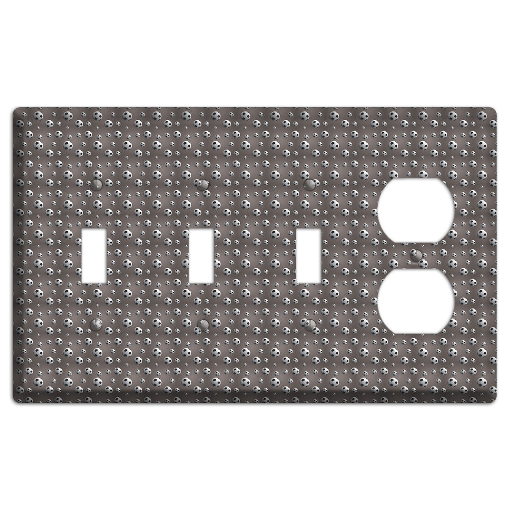Grey with Soccer Balls 3 Toggle / Duplex Wallplate
