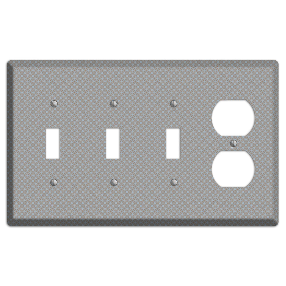 Multi Grey Lattice 3 Toggle / Duplex Wallplate