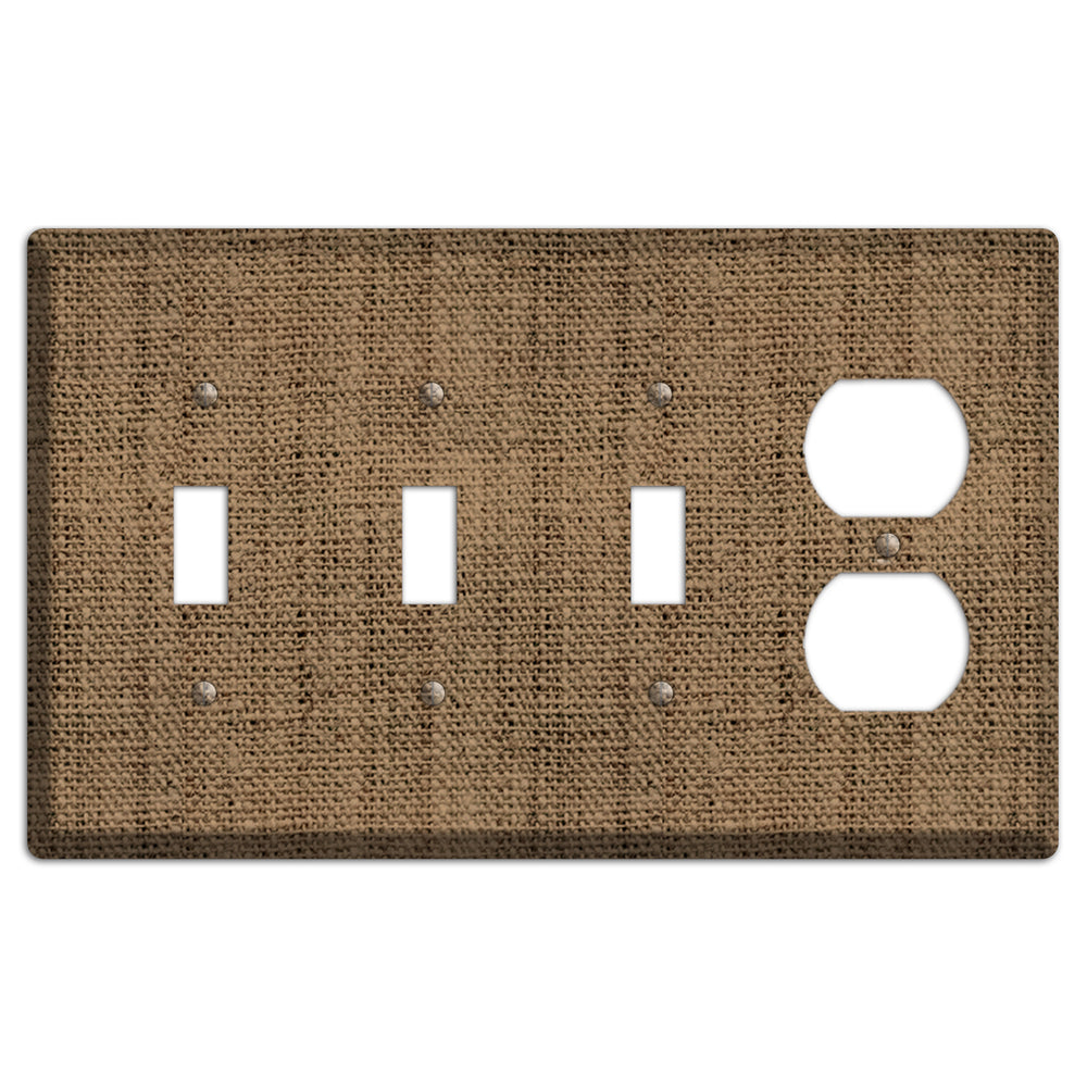Shadow Burlap 3 Toggle / Duplex Wallplate