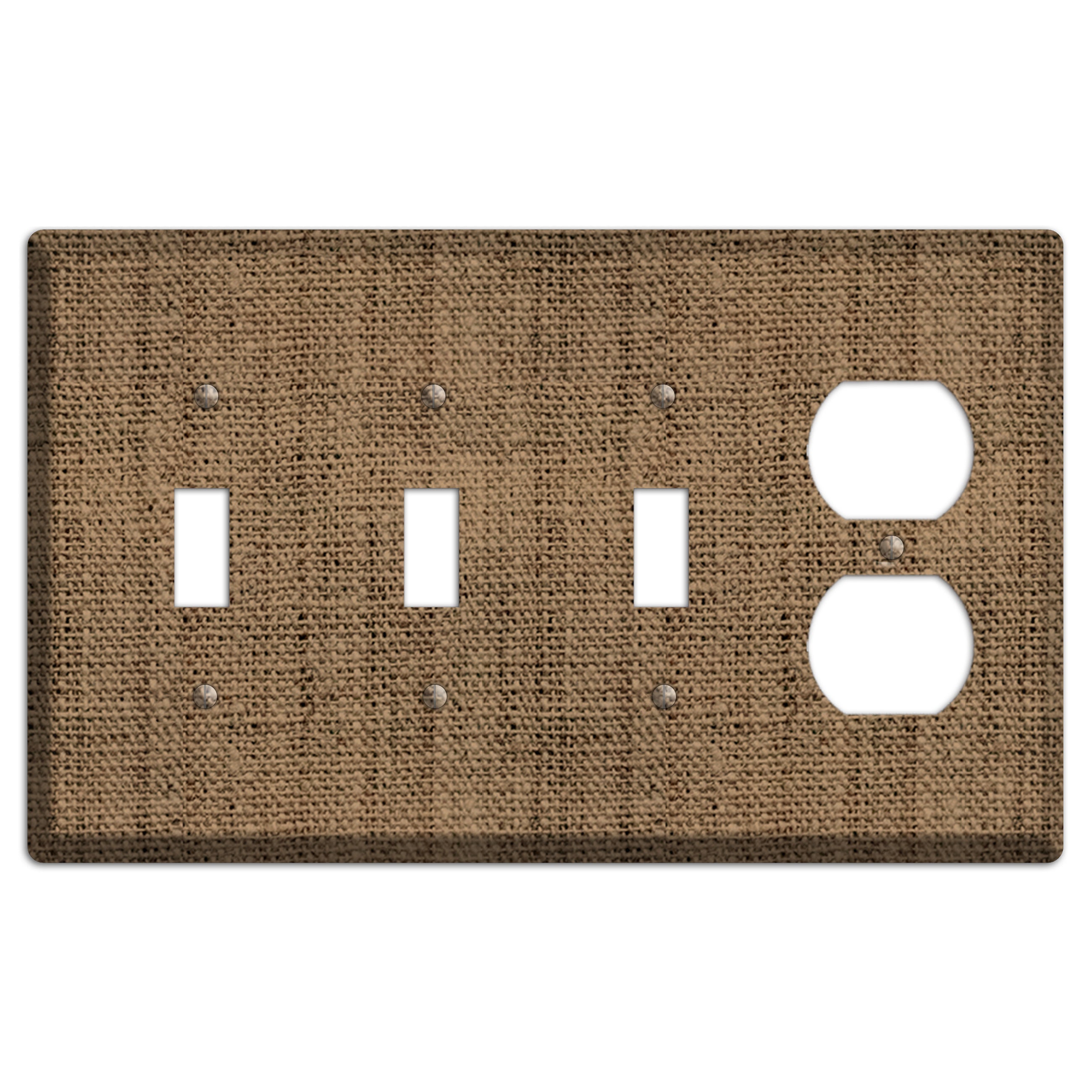 Shadow Burlap 3 Toggle / Duplex Wallplate