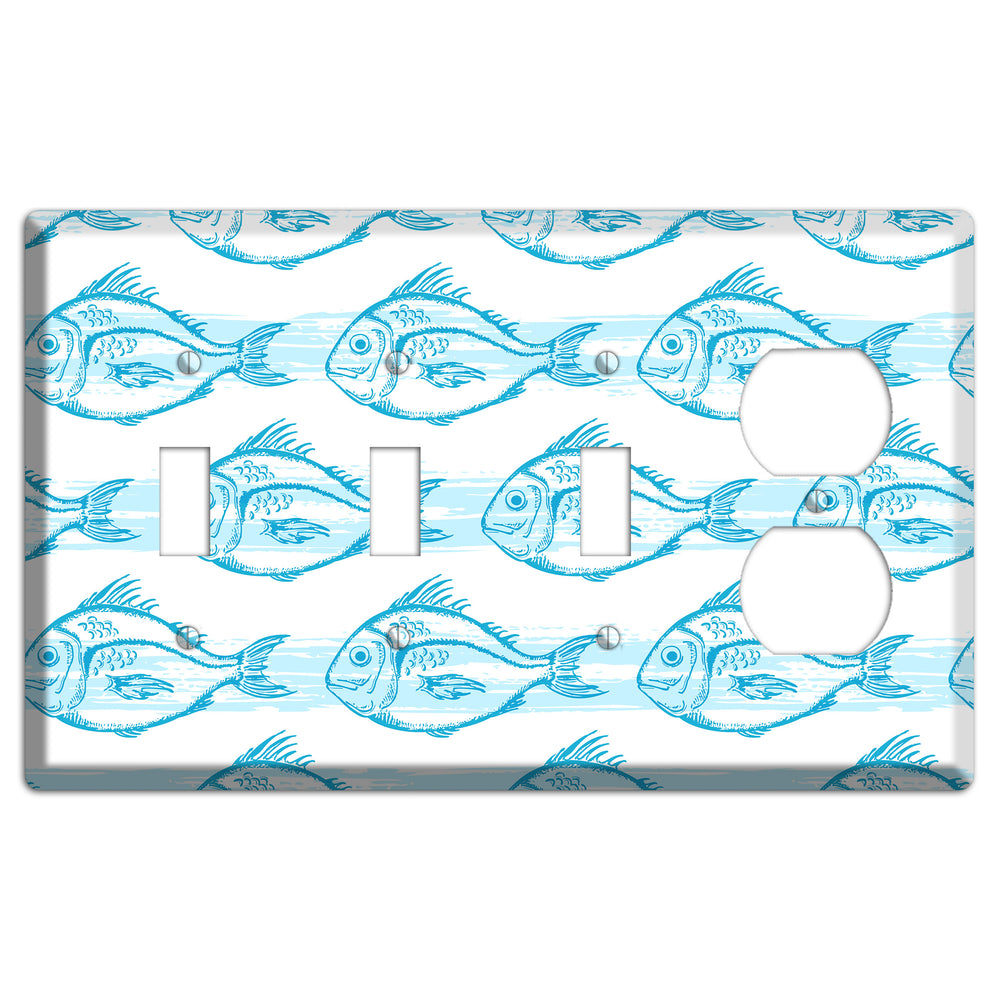 Blue Fish 3 Toggle / Duplex Wallplate