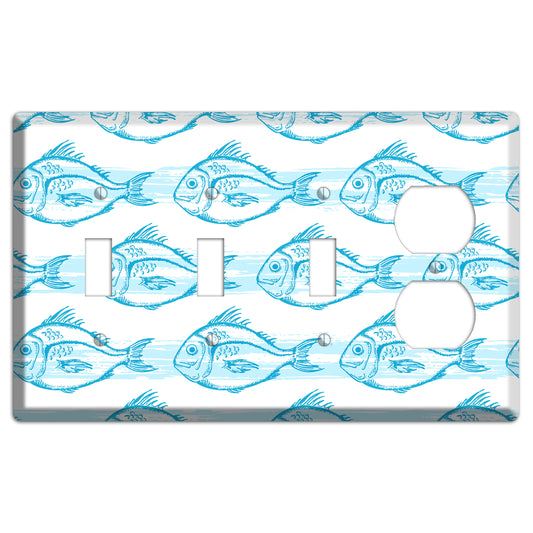 Blue Fish 3 Toggle / Duplex Wallplate