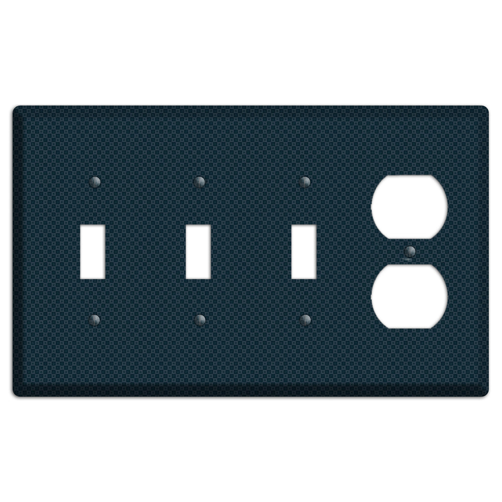 Navy Dots and Check 3 Toggle / Duplex Wallplate