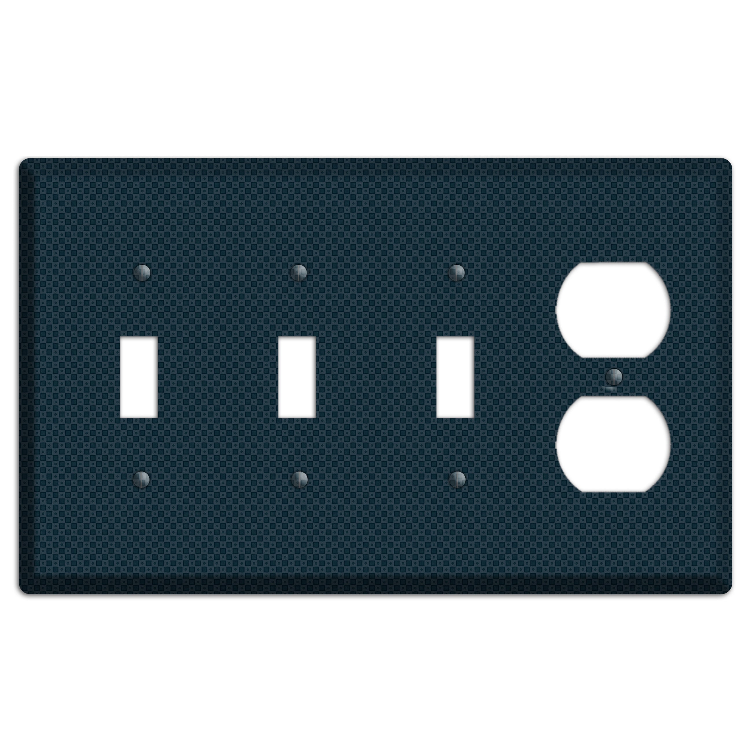Navy Dots and Check 3 Toggle / Duplex Wallplate
