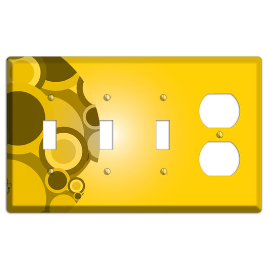 Mustard Yellow Circles 3 Toggle / Duplex Wallplate