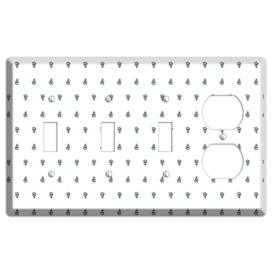 Leaves Style Y 3 Toggle / Duplex Wallplate