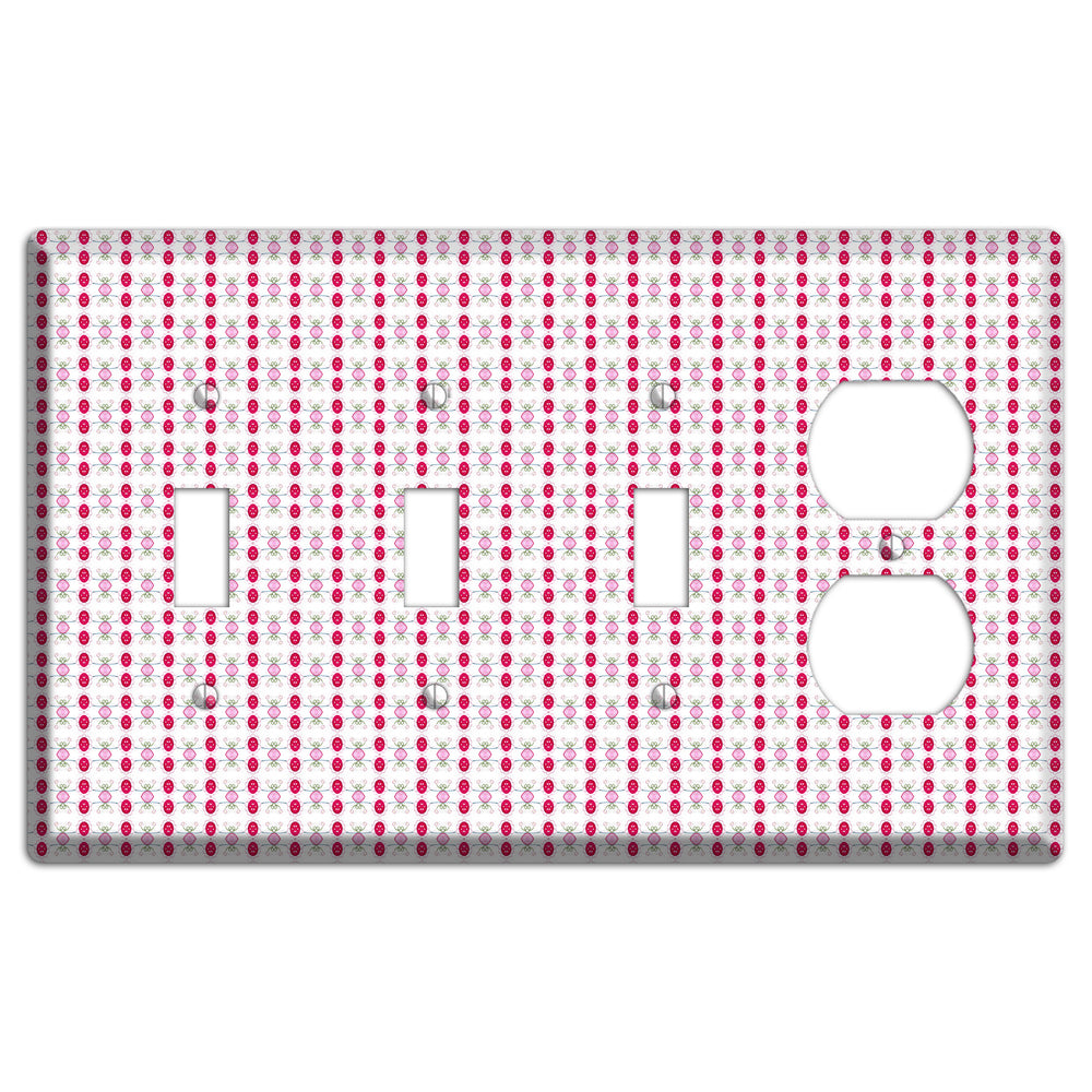 Multi Pink Cartouche 3 Toggle / Duplex Wallplate