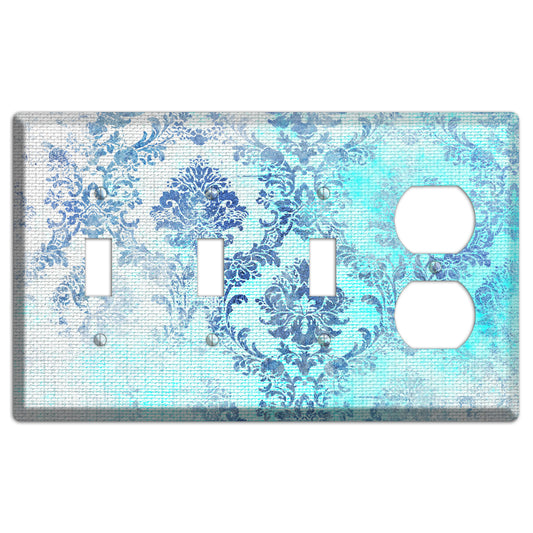 Ice Cold Whimsical Damask 3 Toggle / Duplex Wallplate