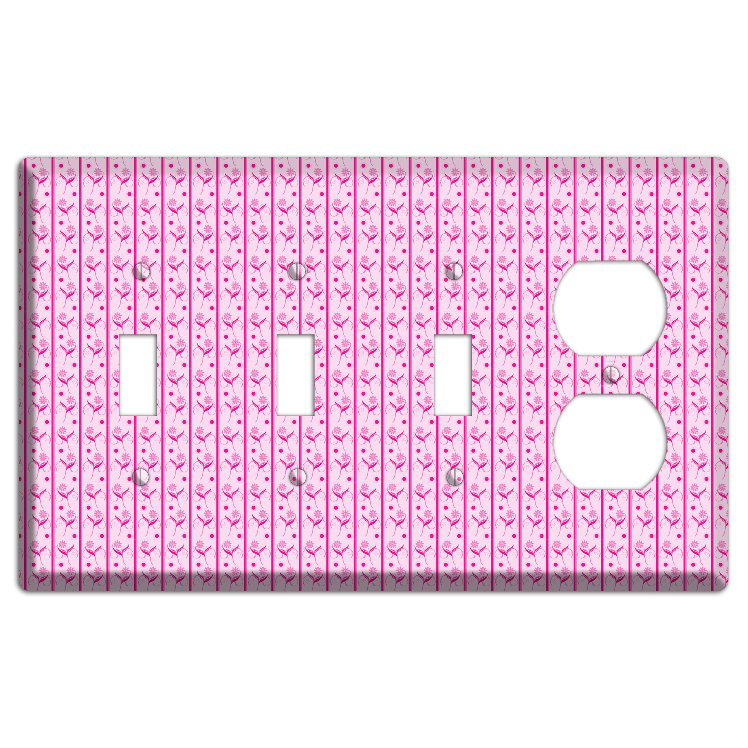 Pink Small Floral Pattern 3 Toggle / Duplex Wallplate