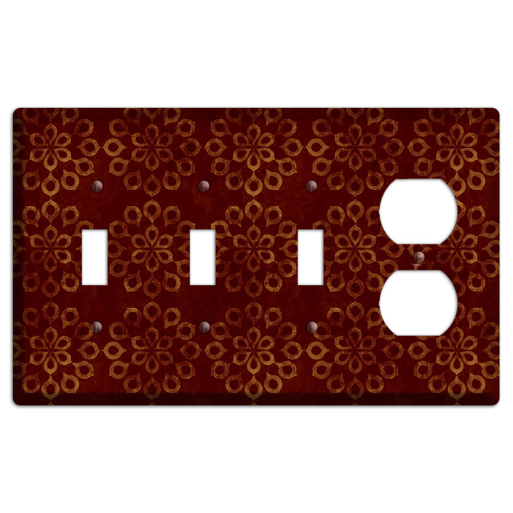 Maroon Grunge Suzani 3 Toggle / Duplex Wallplate