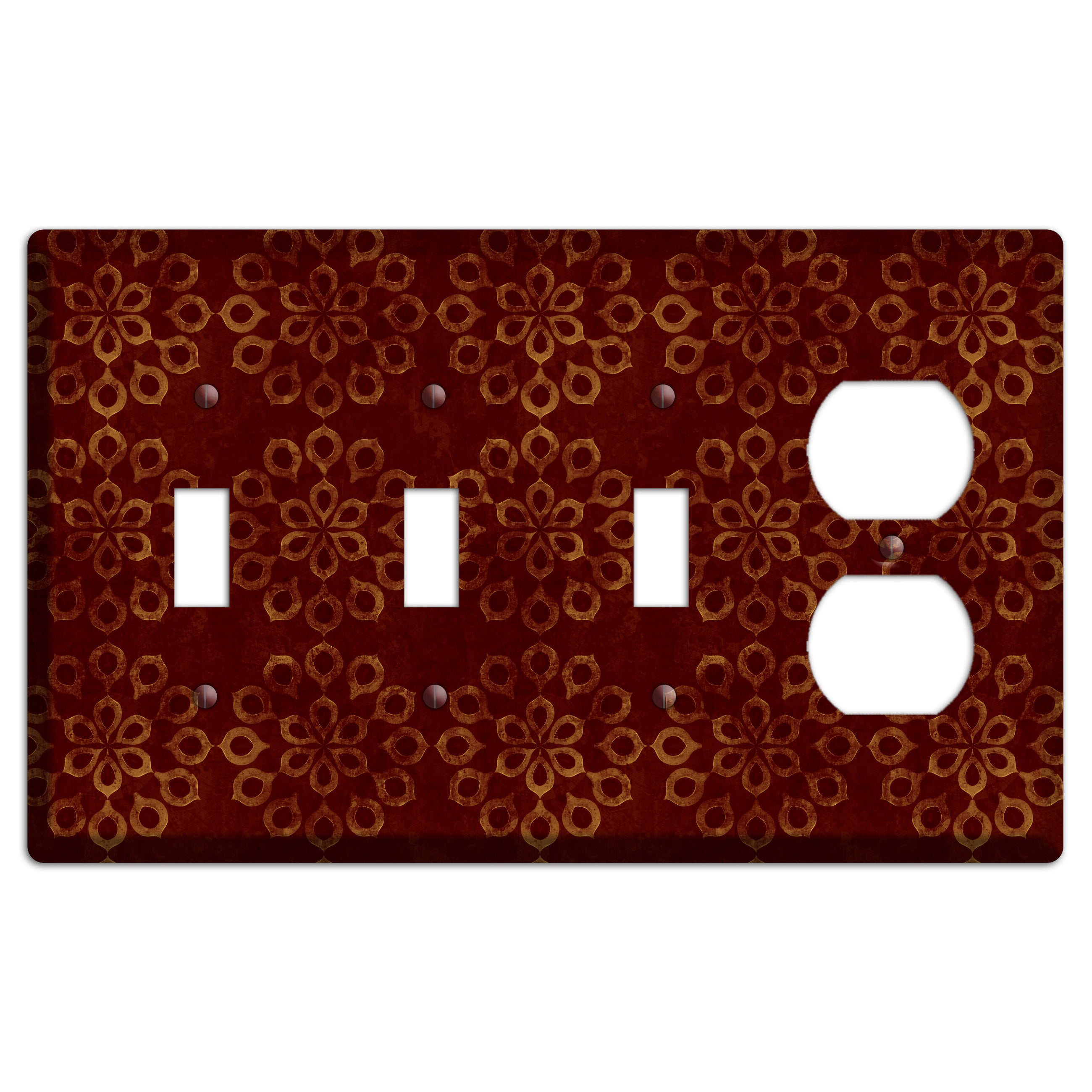 Maroon Grunge Suzani 3 Toggle / Duplex Wallplate