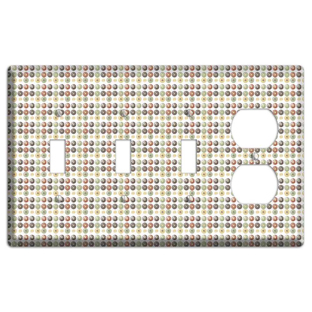 Multo Color Tiled Dots 3 Toggle / Duplex Wallplate