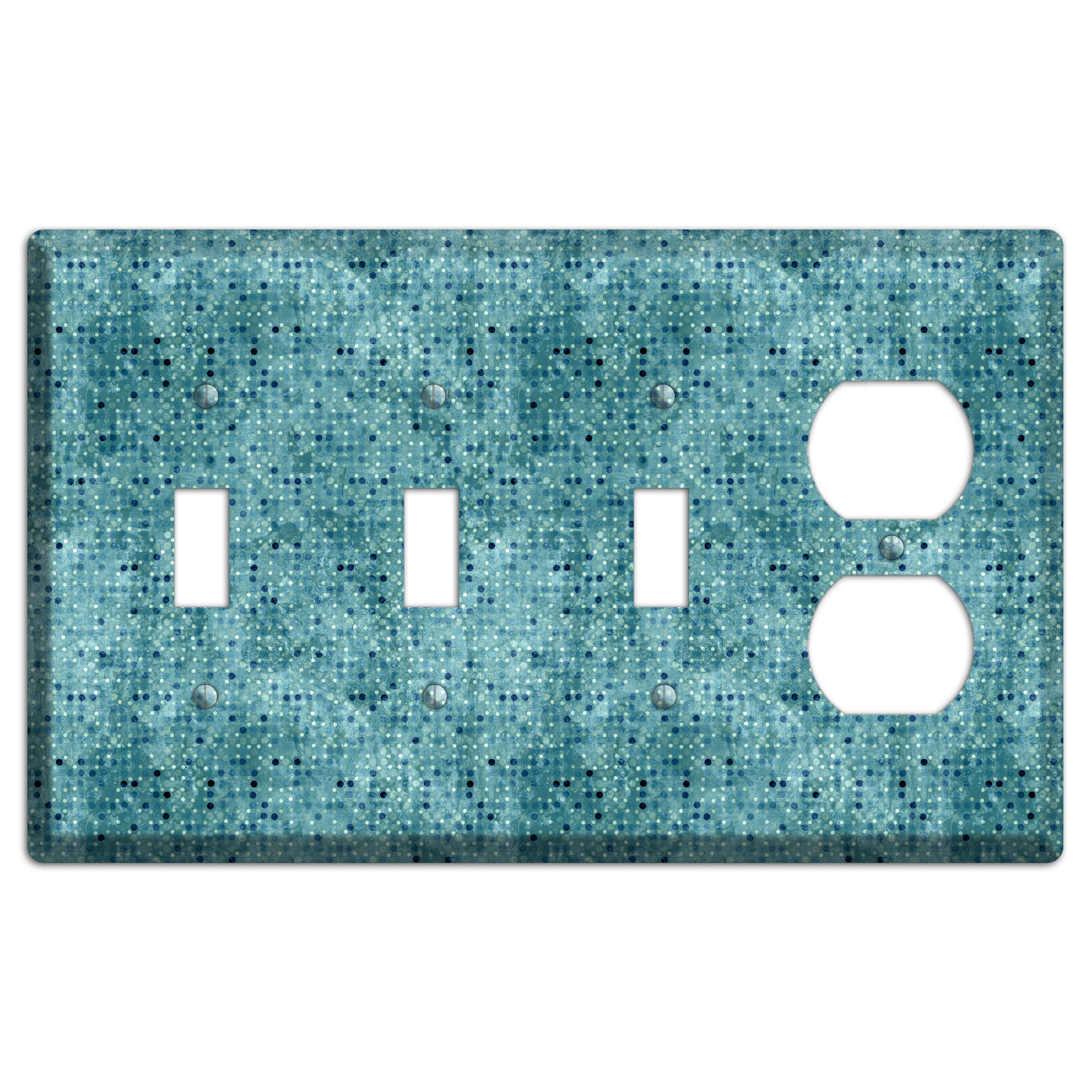 Turquoise Grunge Small Tile 3 Toggle / Duplex Wallplate