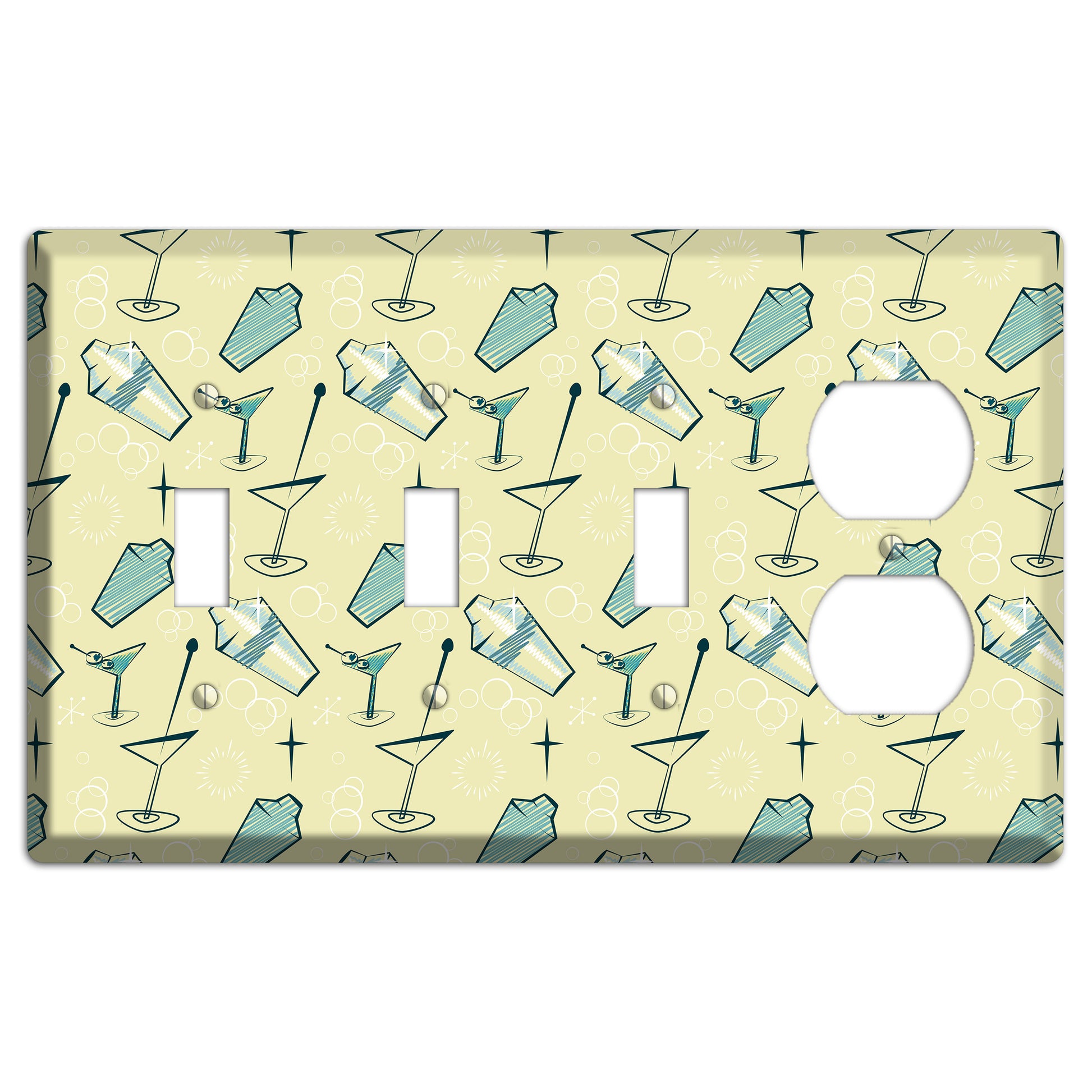 Retro Cocktails Lime 3 Toggle / Duplex Wallplate