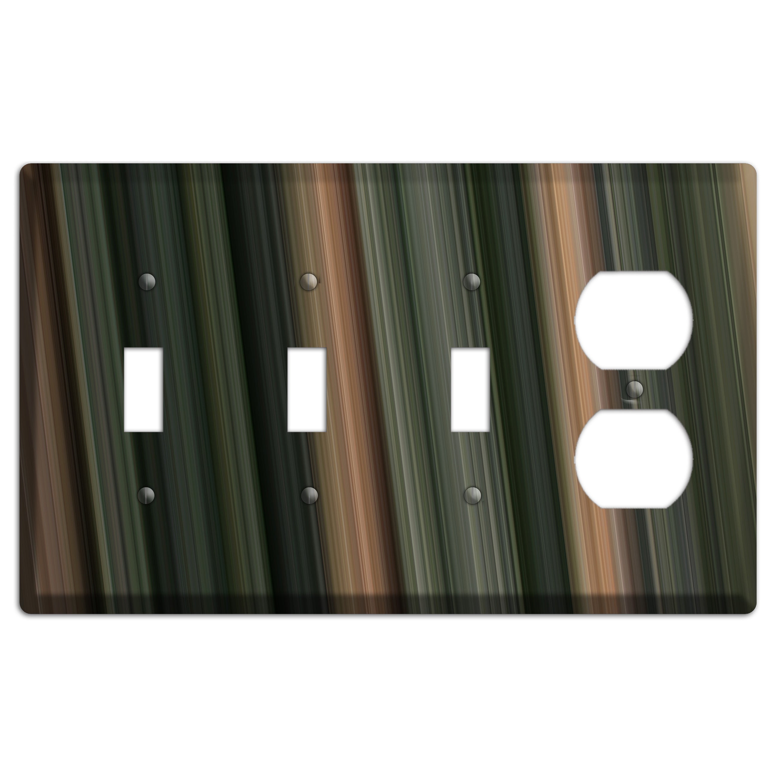 Multi Brown and Grey Ray of Light 3 Toggle / Duplex Wallplate