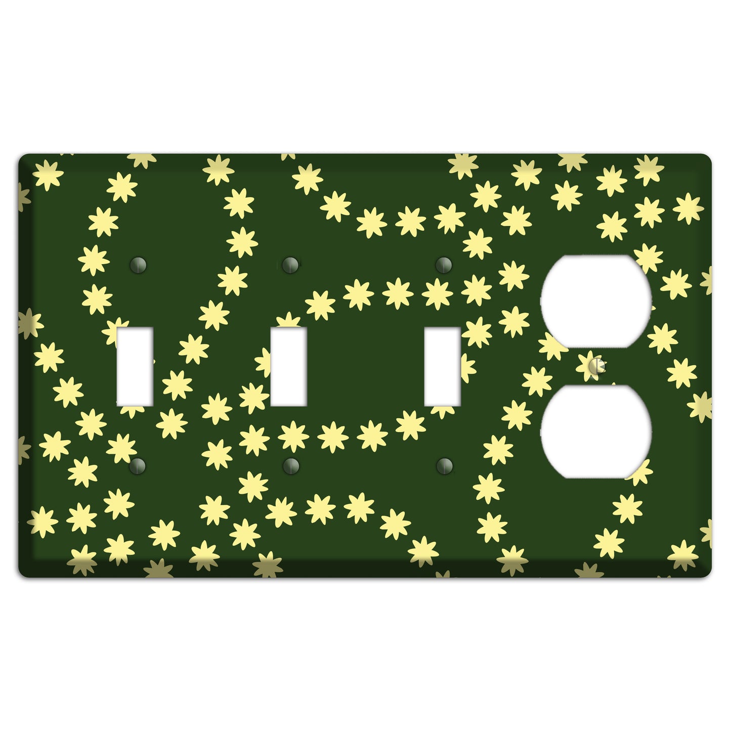 Green with Yellow Constellation 3 Toggle / Duplex Wallplate