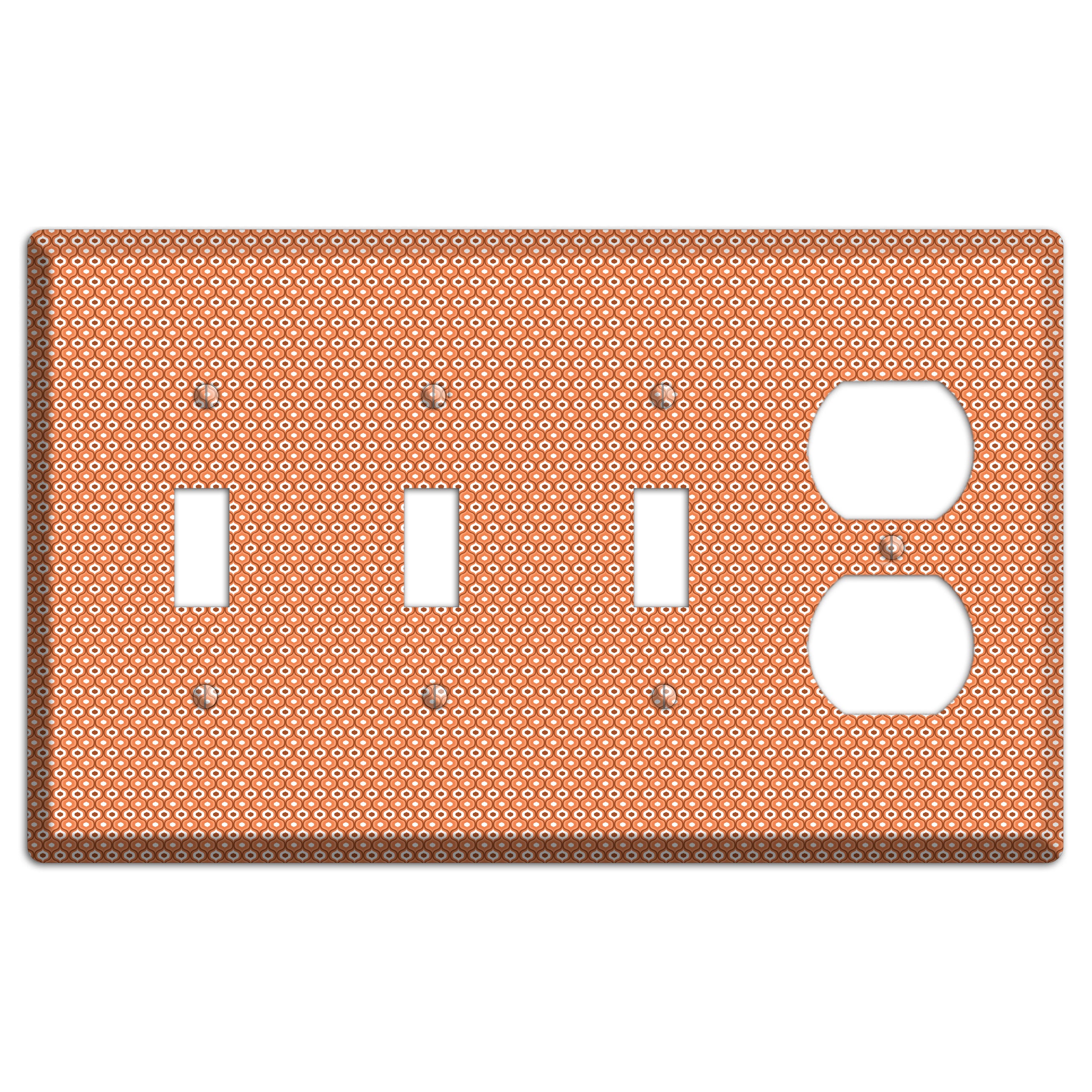 Coral Tiny Double Scallop 3 Toggle / Duplex Wallplate