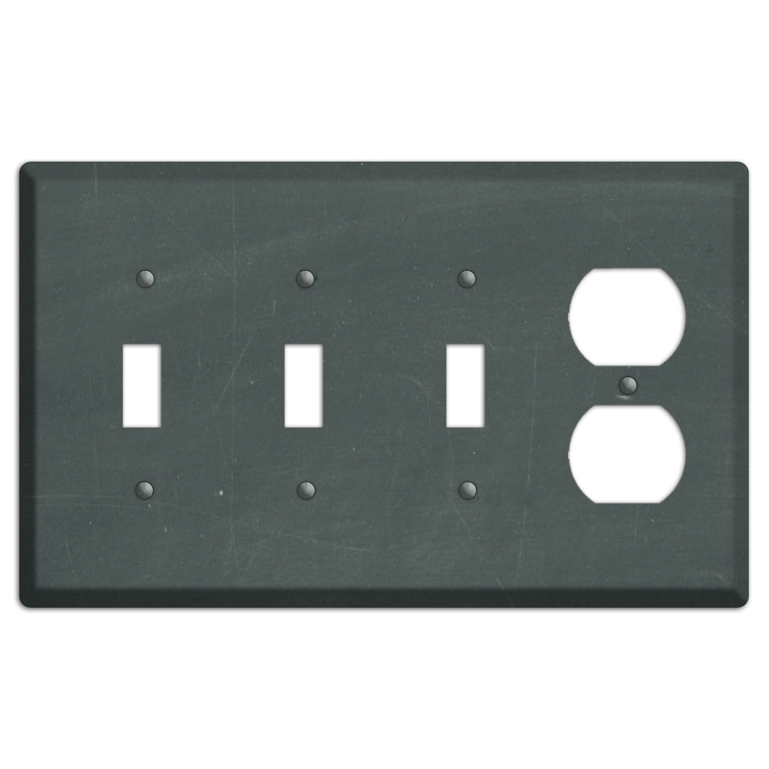 Chalk Dark Grey 3 Toggle / Duplex Wallplate